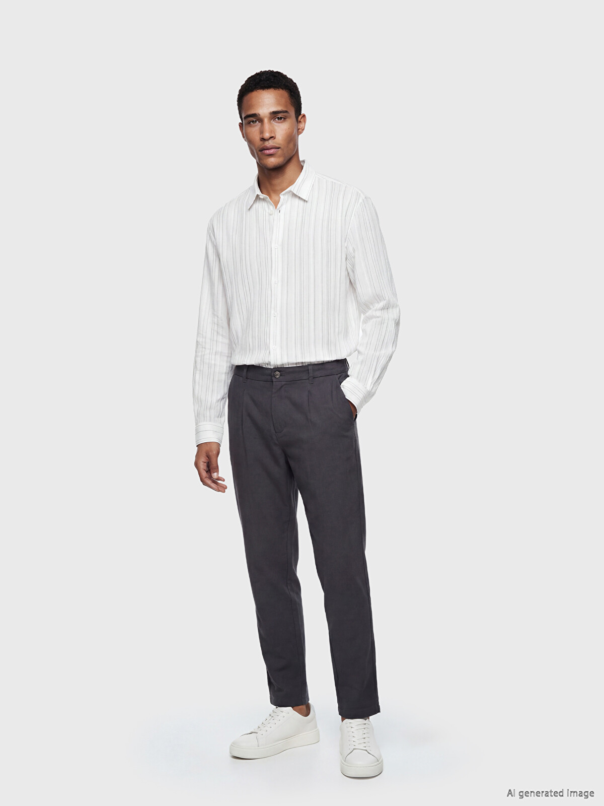 LCW Vision Regular Fit Pileli Keten Karışımlı Erkek Pantolon