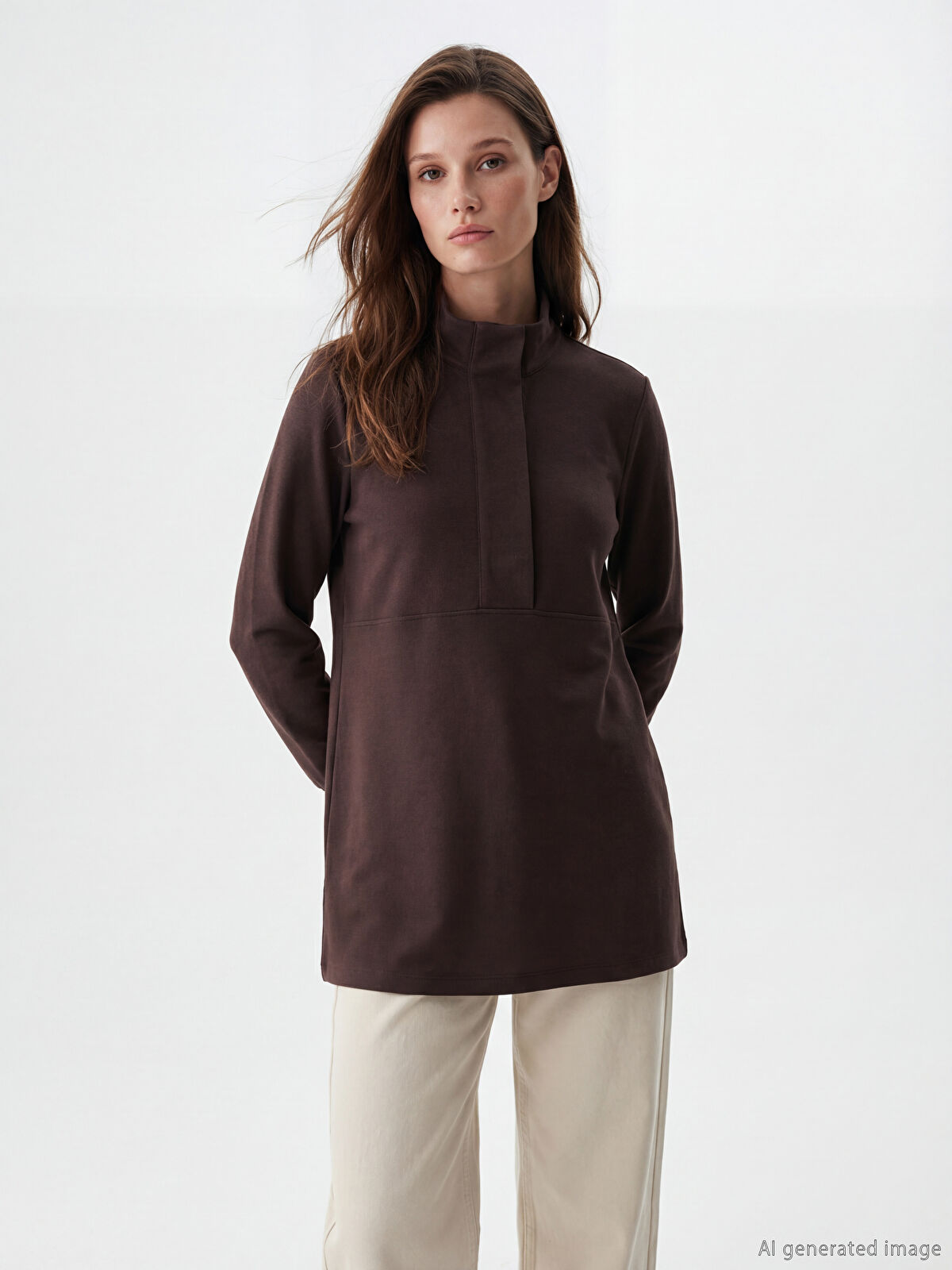 クッキー ジャージ×2 長袖×2 XSIDE ACTIVE Siyah Dik Yaka Kadın Fermuarlı Sweatshirt - S5GJ69Z8