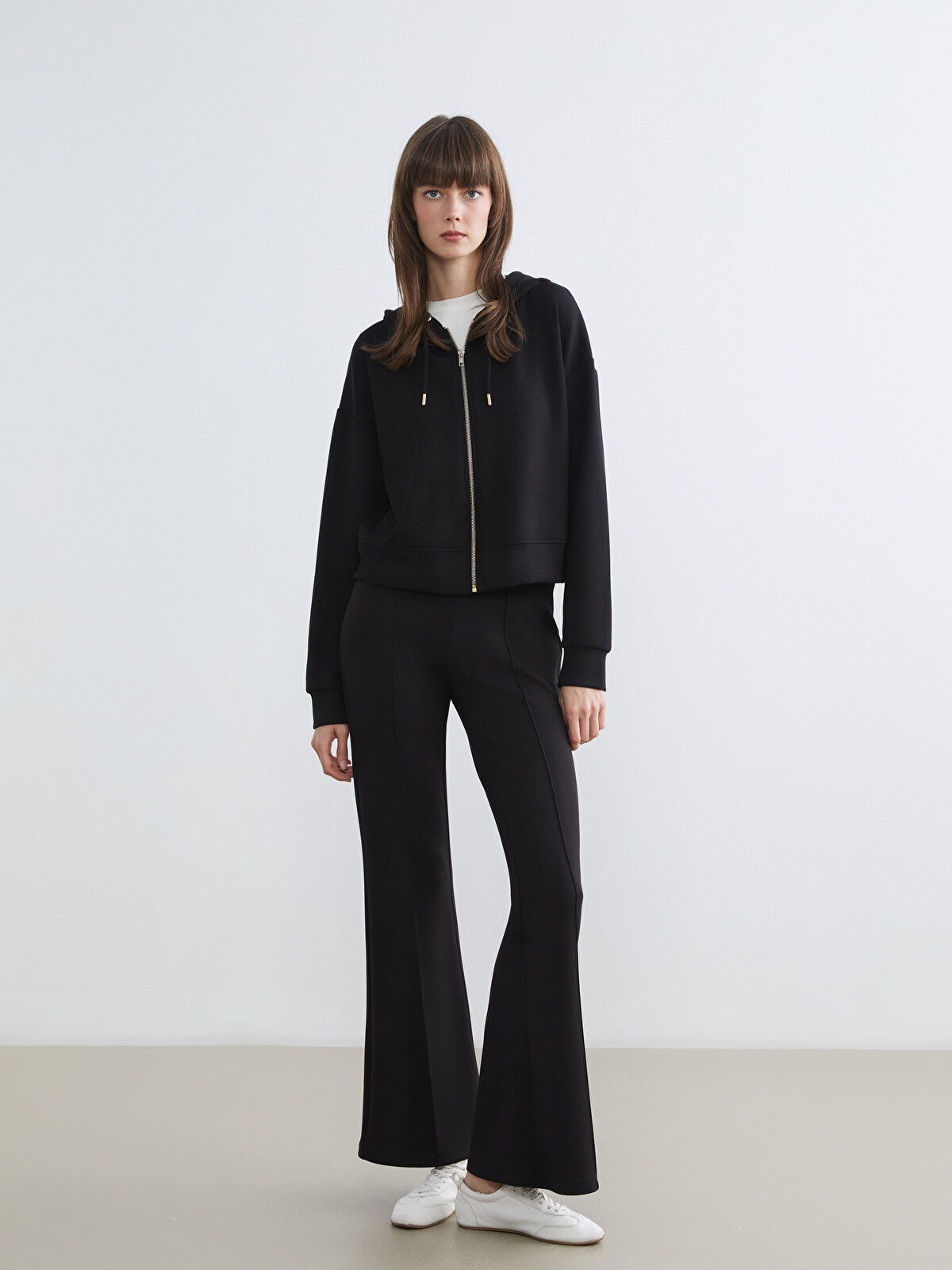 LCW Vision High-waisted Flare Trousers - S6GC39Z8-CVL | LC Waikiki