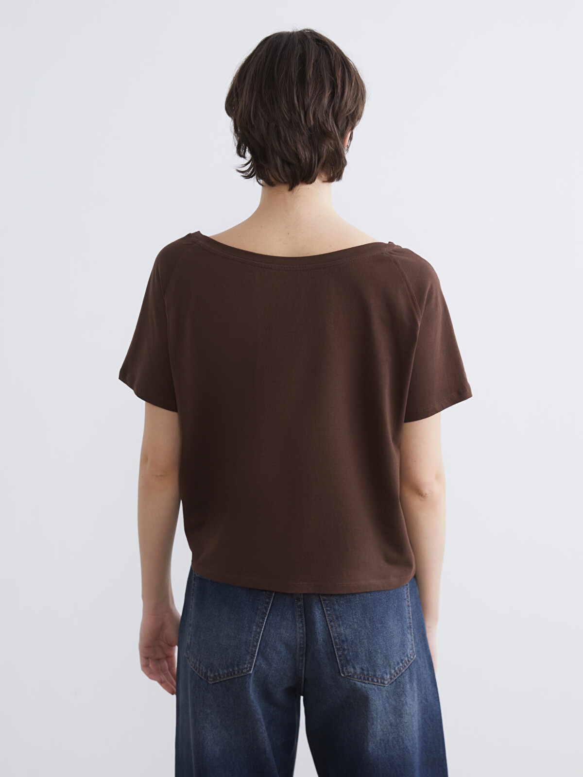 ♡様ブラウンbs tops XSIDE Slash Neck Michigan Printed Women's T-Shirt - S6GD60Z8-8XJ