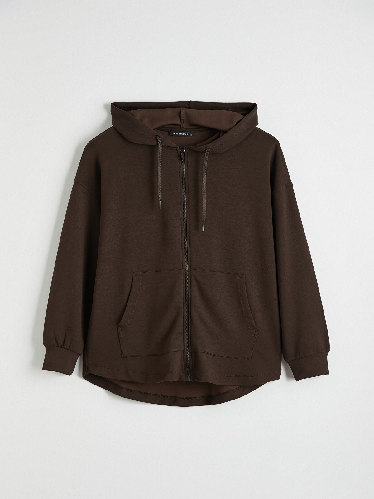 LCW Modest Kapüşonlu Soft Touch Kadın Fermuarlı Sweatshirt