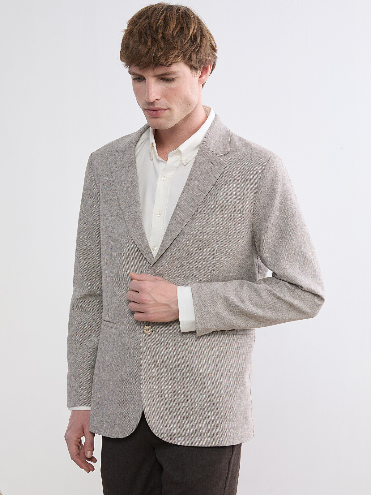 SOUTHBLUE Regular Fit Erkek Keten Karışımlı Blazer Ceket