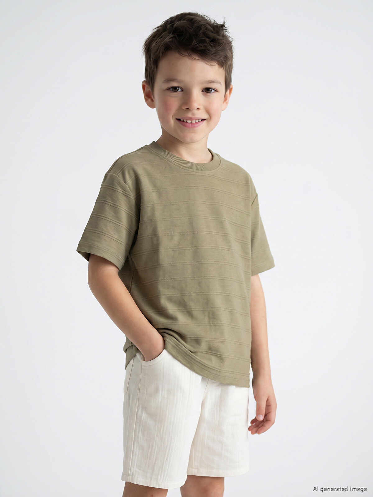 LCW Kids Haki Desenli Erkek Çocuk Tişört - S6GF18Z1-QZR | LCW