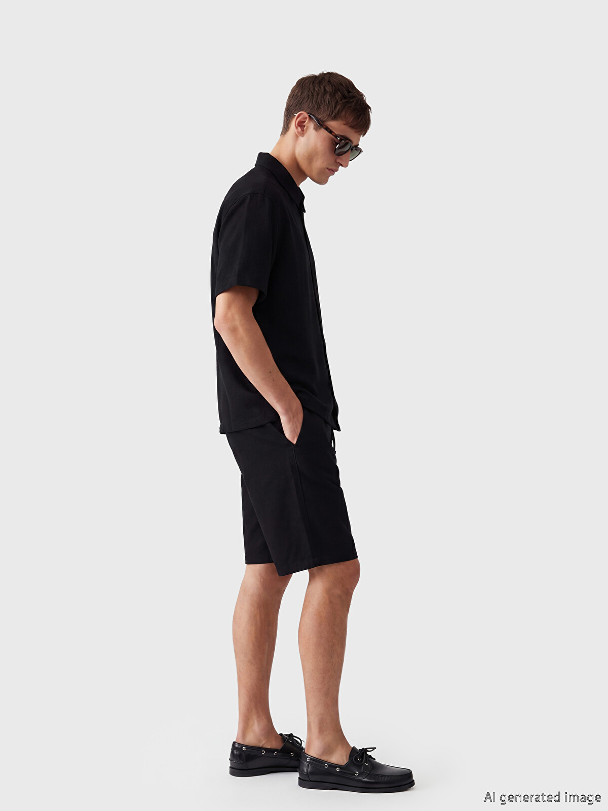 LCW Vision Pantaloni scurți Regular Fit cu aspect de in pentru bărbați