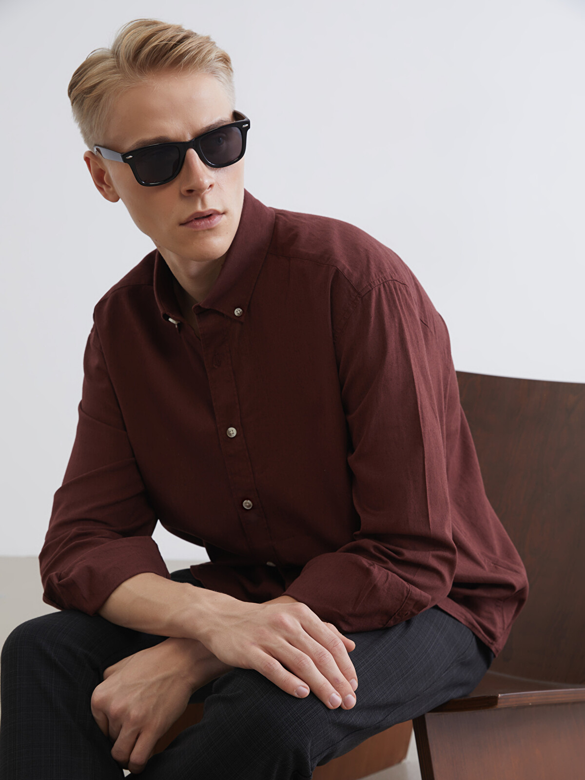 LCW Vision Regular Fit Keten Karışımlı Erkek Gömlek