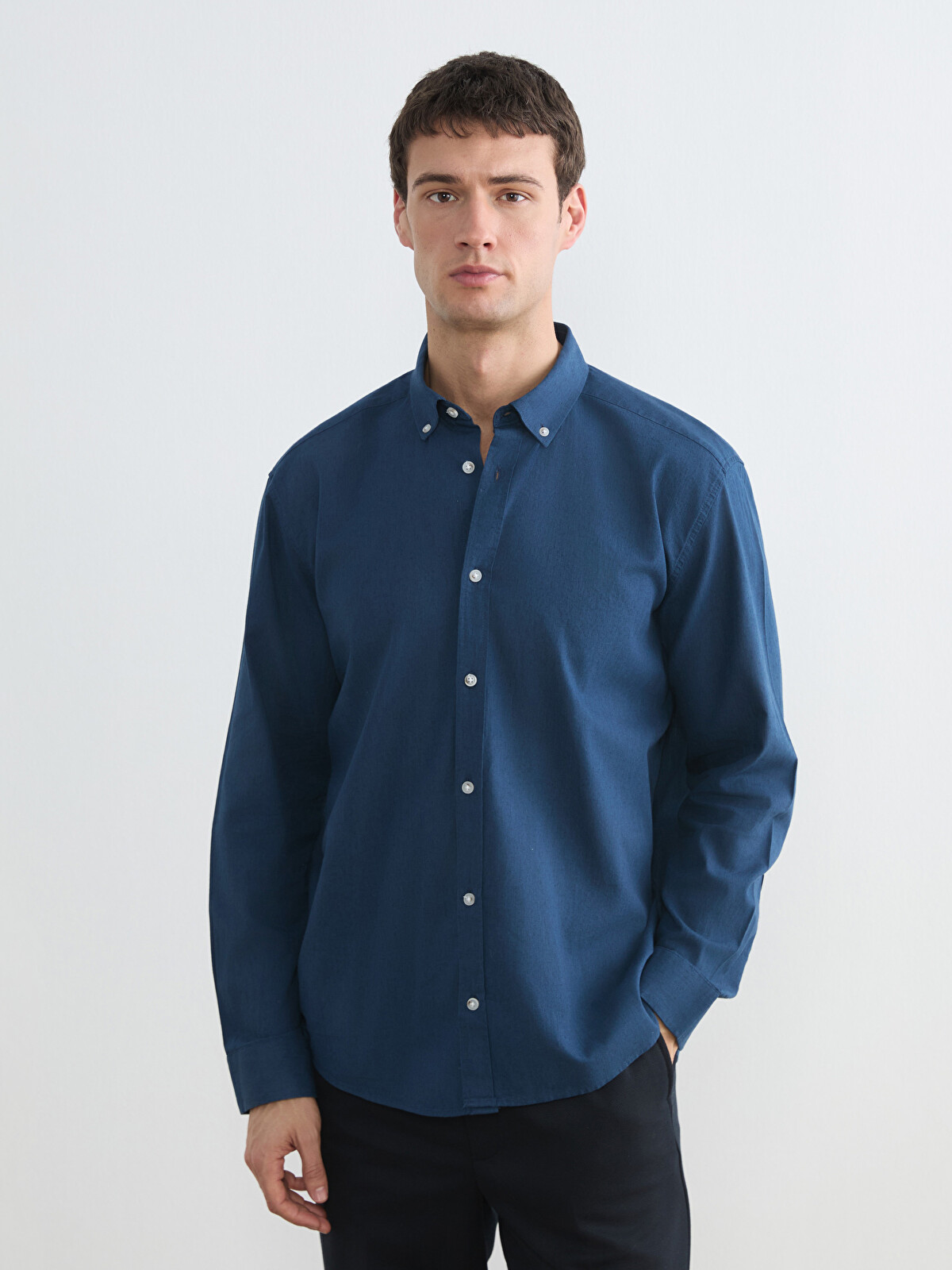 LCW Vision Regular Fit Keten Karışımlı Erkek Gömlek