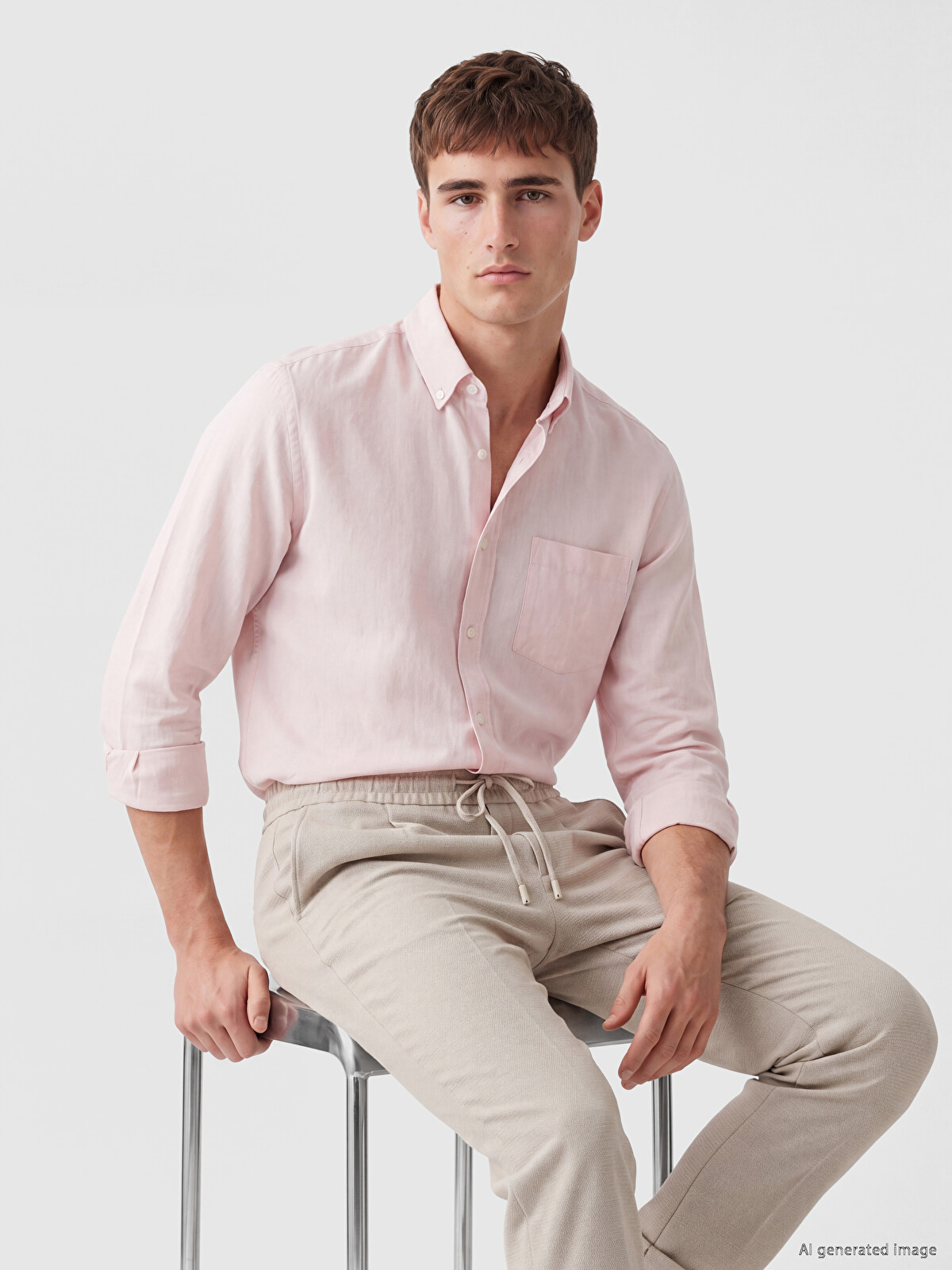 LCW Vision Regular Fit Košulja od Mešavine Lana