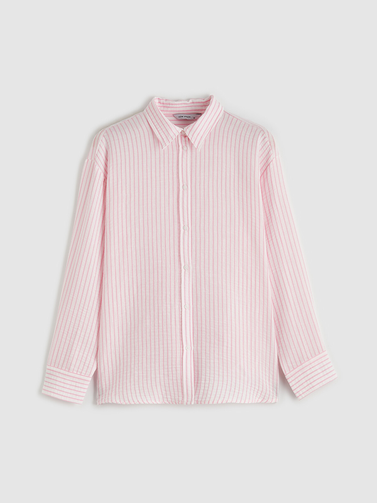 LCW Vision Striped Oversize Women's Shirt - S6GN06Z8-LHK | LC Waikiki