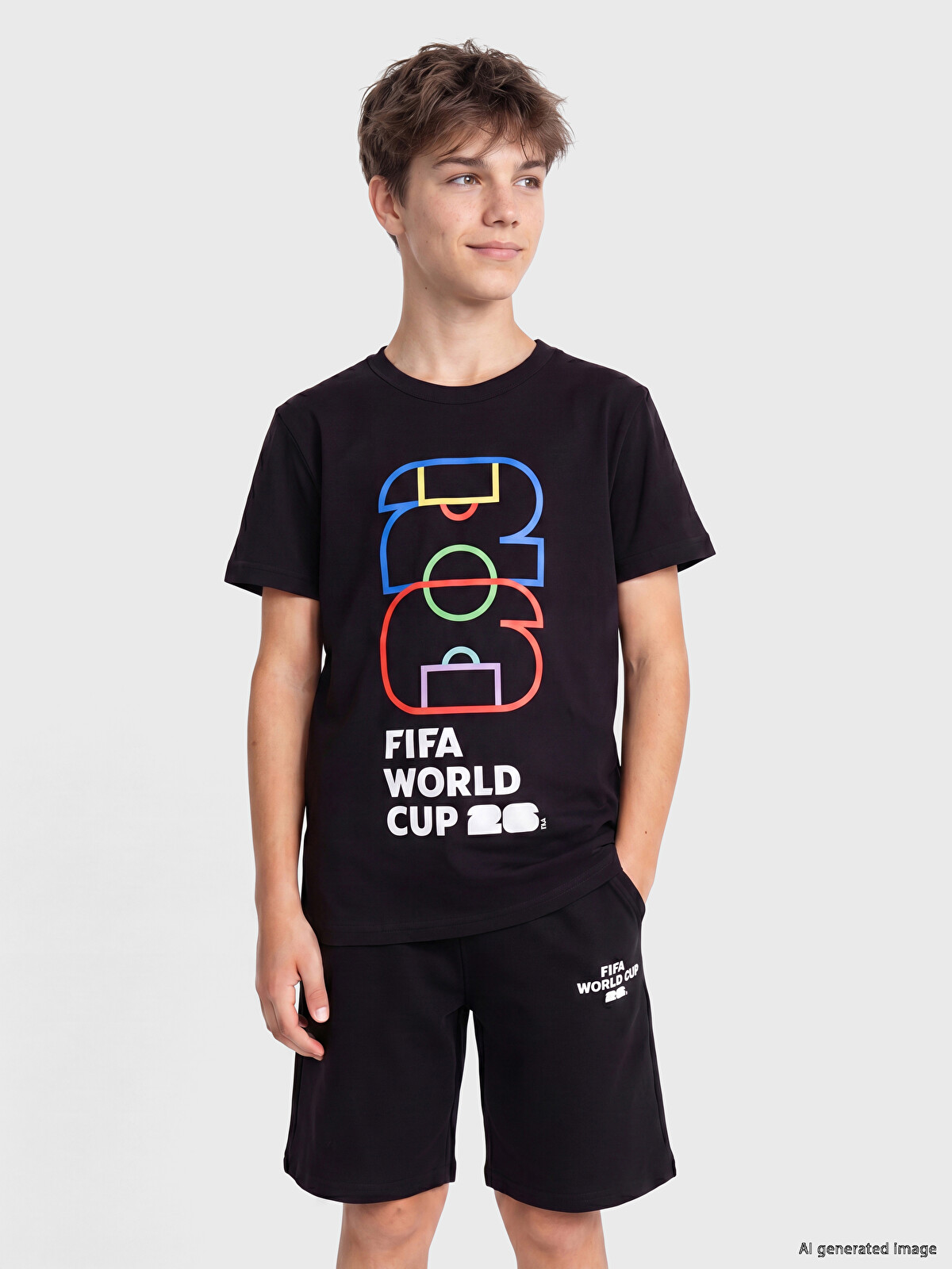 LCW Kids Fifa 2026 World Cup Printed Boys' T-shirt - S6GP36Z4-CVL