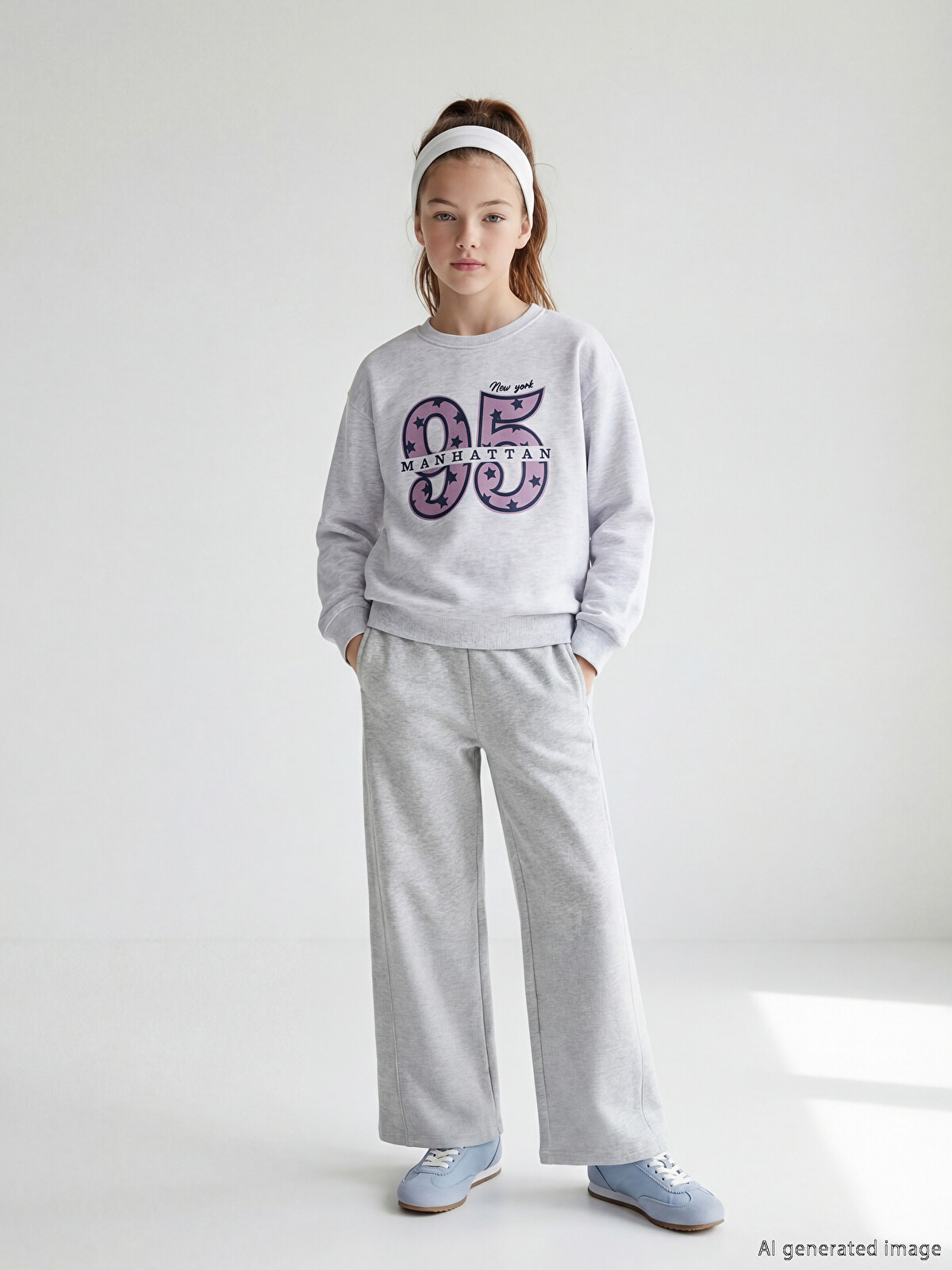 wind and sea × youth loser スウェット グレー LCW Kids Elastic Waist Girls' Thick Sweatpants - S6GQ10Z4-CT3 | LC