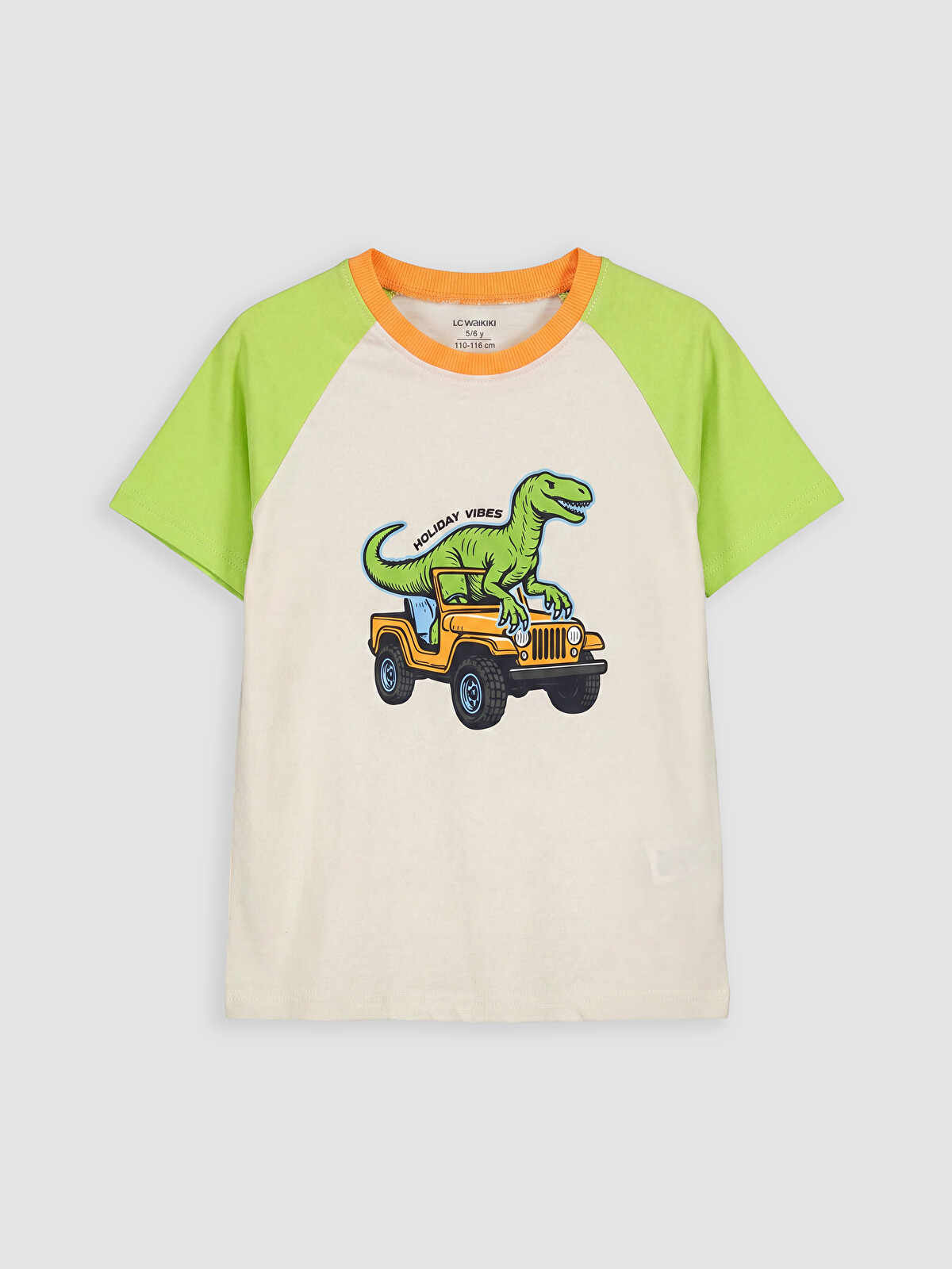 LCW Kids Bej Dinozor Baskılı Erkek Çocuk Tişört - S6GQ73Z1-QVK | LCW