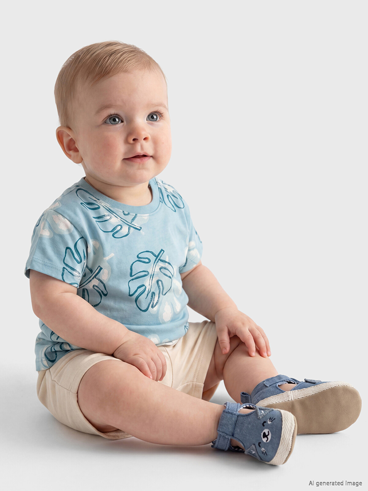 LCW baby Patterned Baby Boys' T-shirt And Shorts - S6GR50Z1-LRF