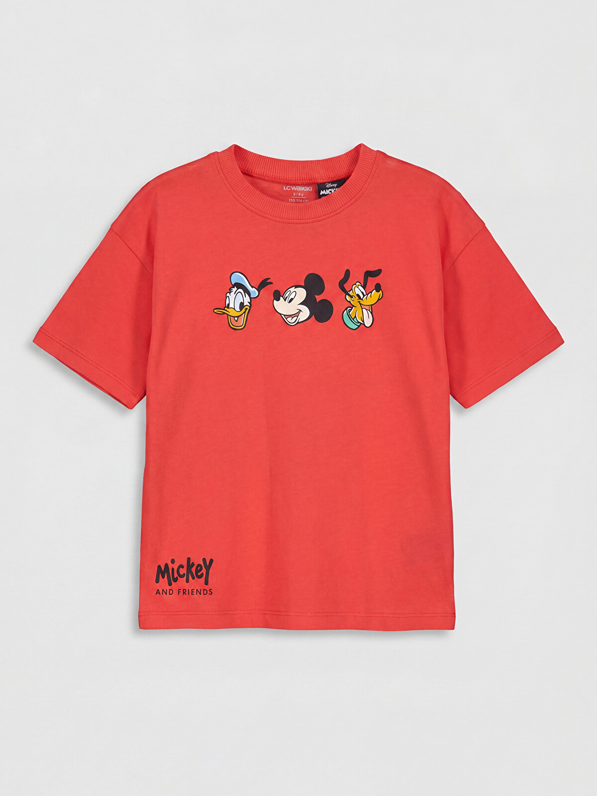LCW Kids Kırmızı Mickey Mouse Baskılı Erkek Çocuk Tişört 2'li