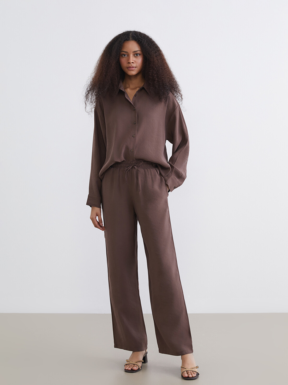 XSIDE Oversize Modal Blend Women's Shirt - S6H700Z8-K41 | LC Waikiki