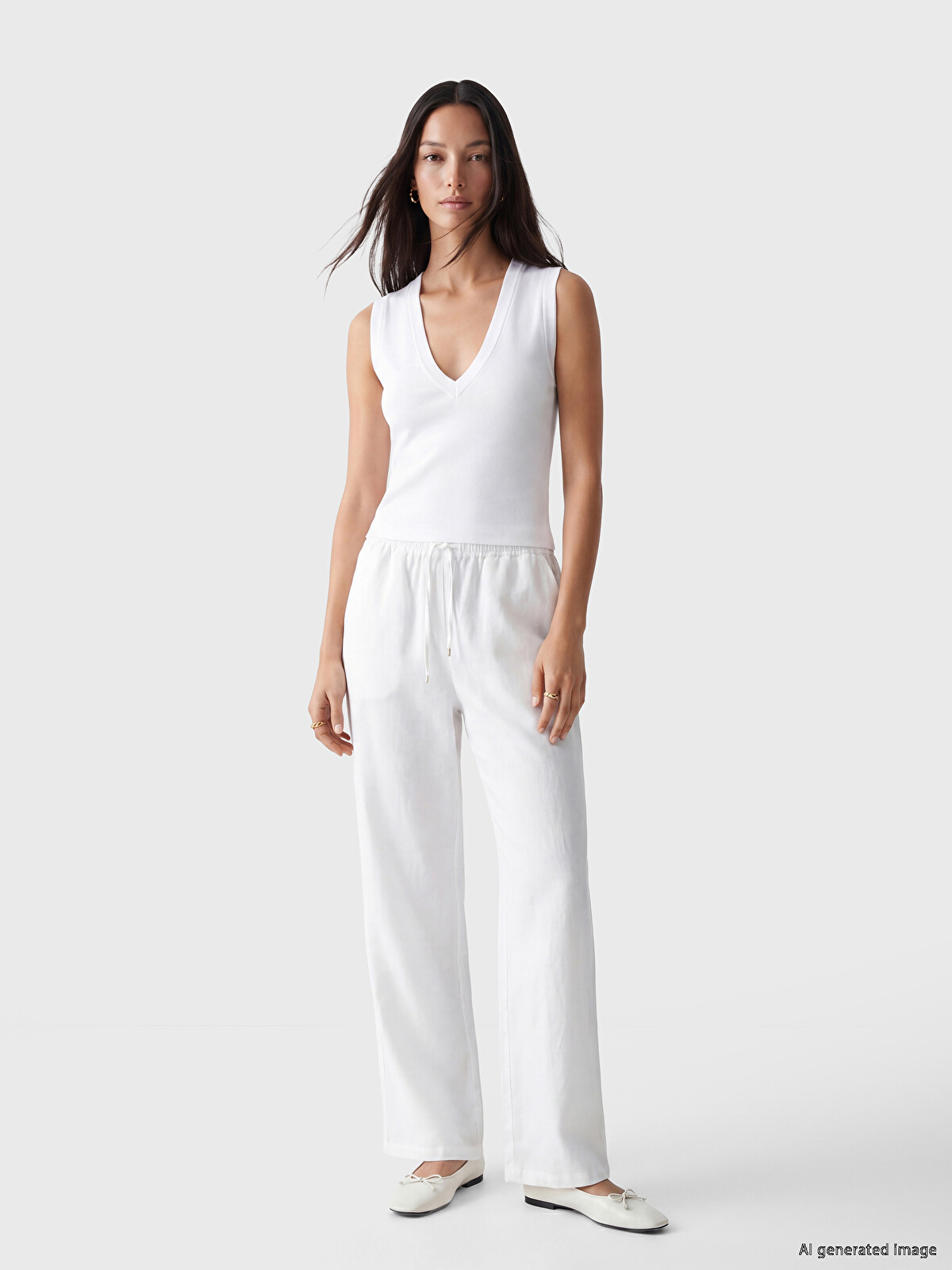 XSIDE Elastic Waist Women's 100% Linen Trousers - S6H704Z8-Q6K