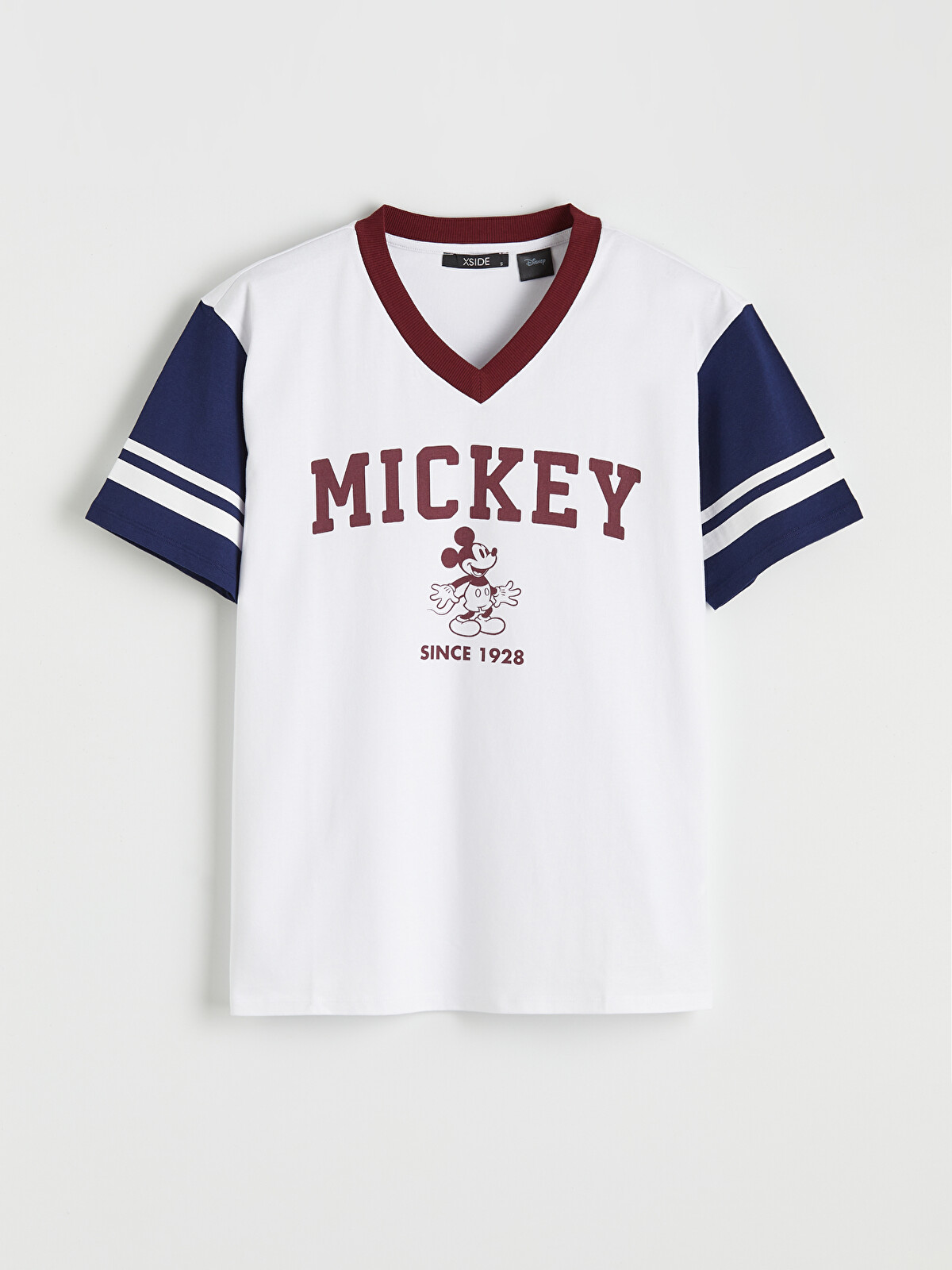 XSIDE V Neck Mickey Mouse Printed Oversize Women's T-shirt