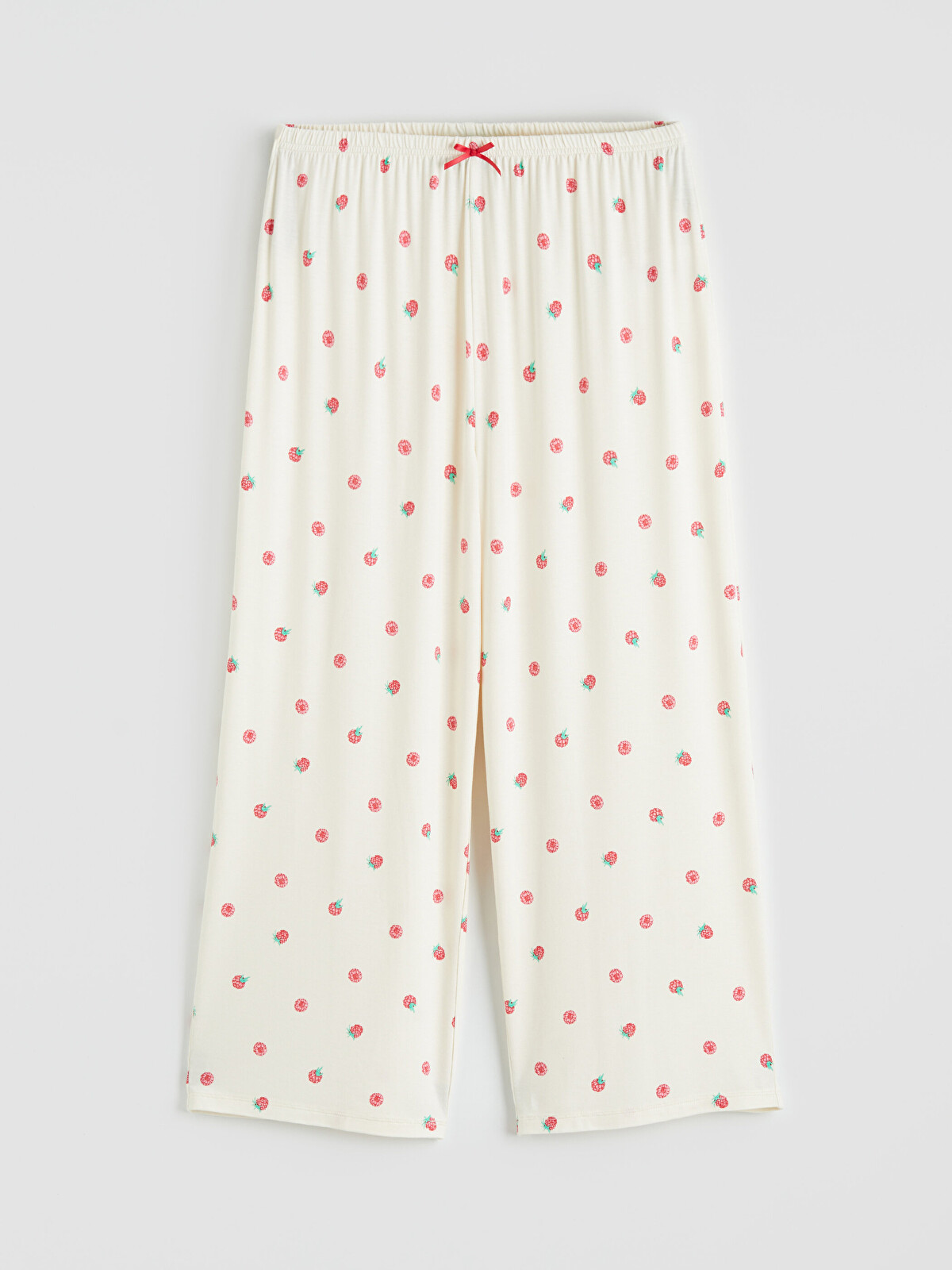 LCW DREAM Ekru Çilek Baskılı Kadın Kapri Pijama Altı - S6HA71Z8
