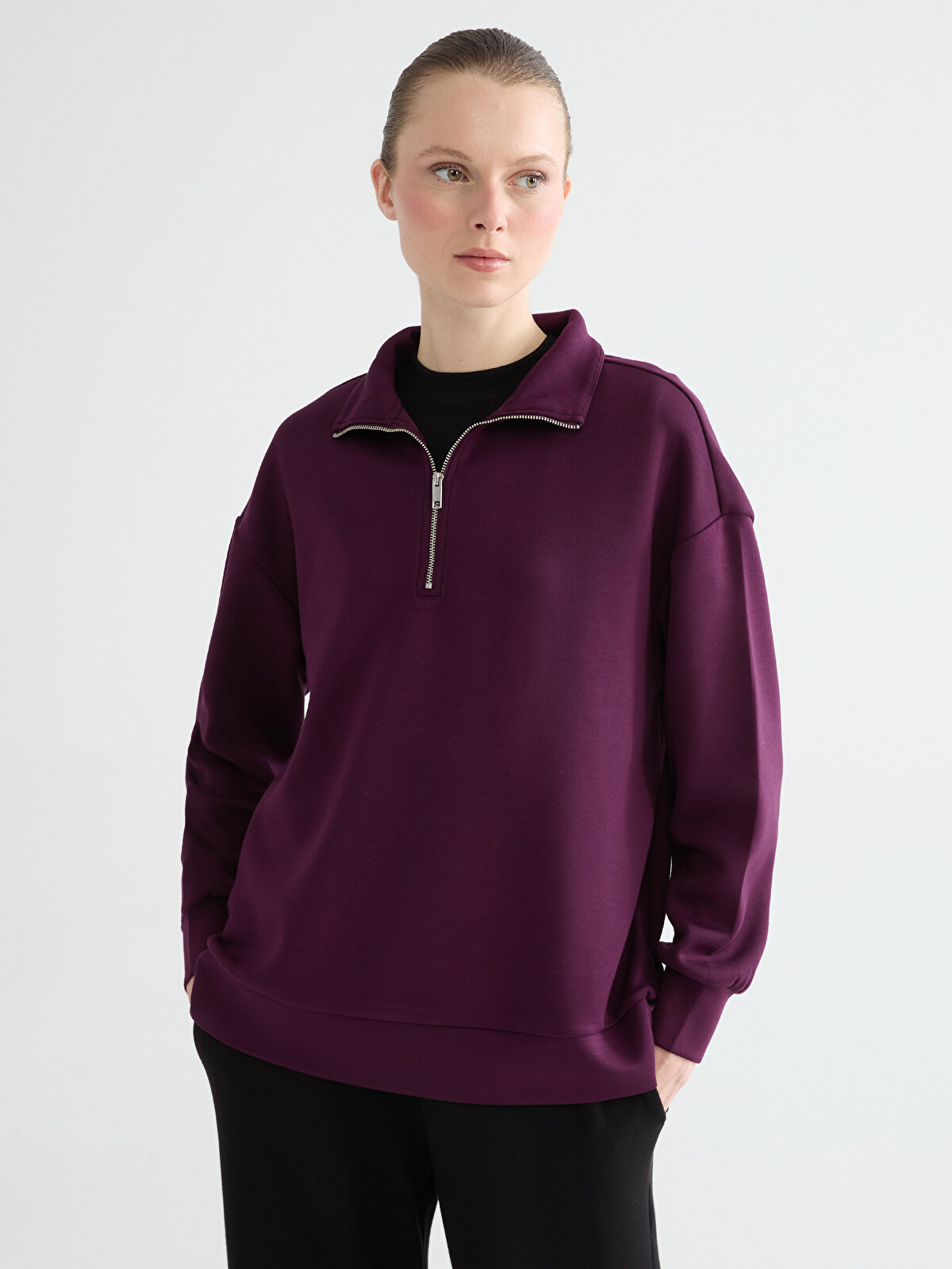 LCWAIKIKI Classic Mock Neck Soft Touch Women's Sweatshirt