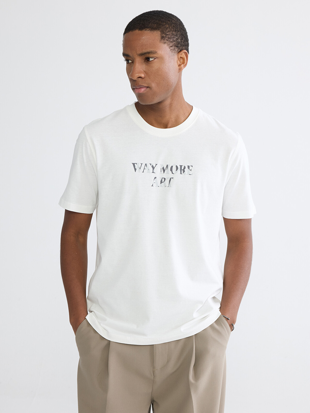 XSIDE Crew Neck Printed Jersey Men's T-shirt - S6HL57Z8-R9J | LC