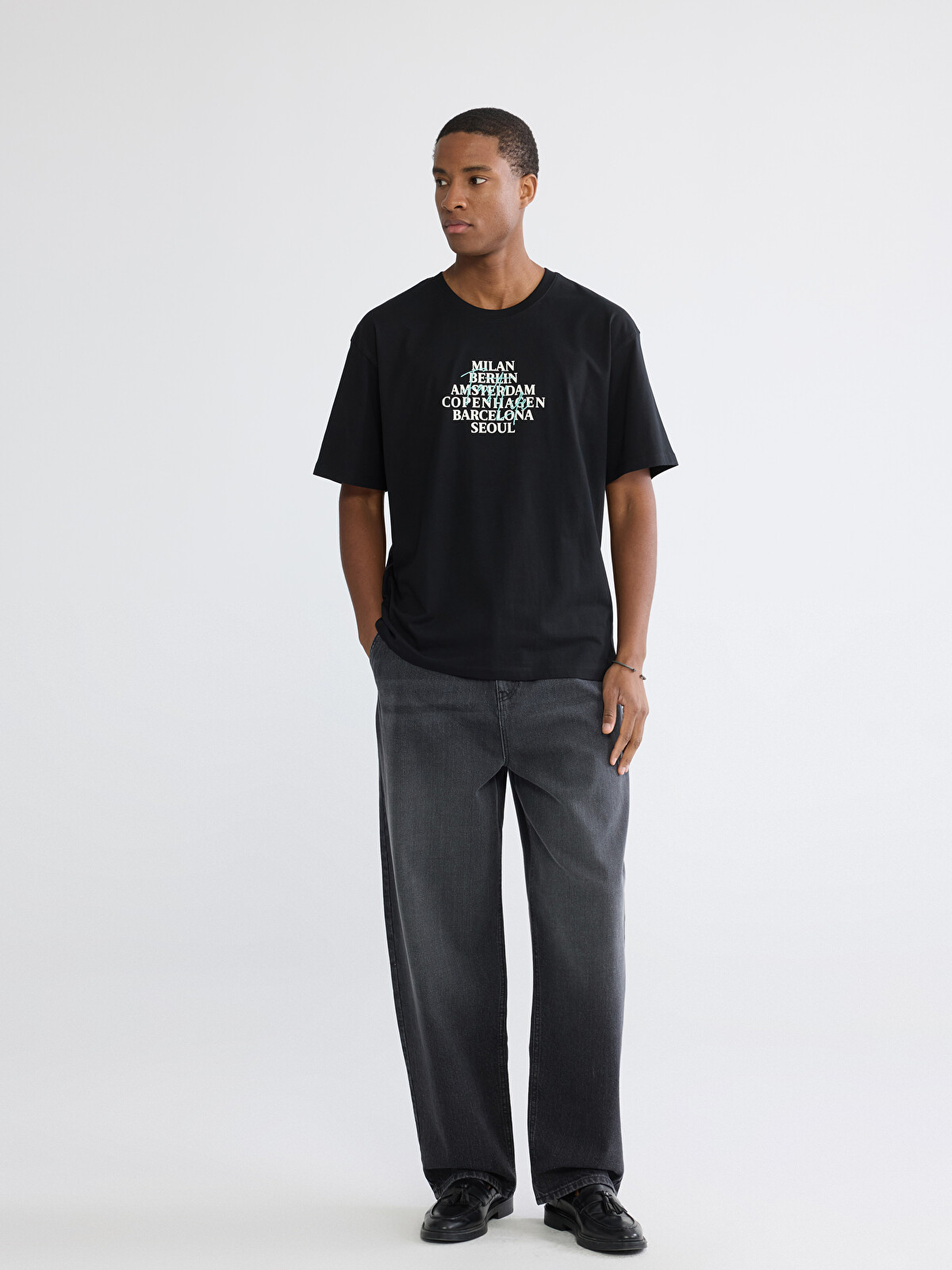 XSIDE Crew Neck Printed Jersey Men's T-Shirt - S6HN73Z8-CVL - LC