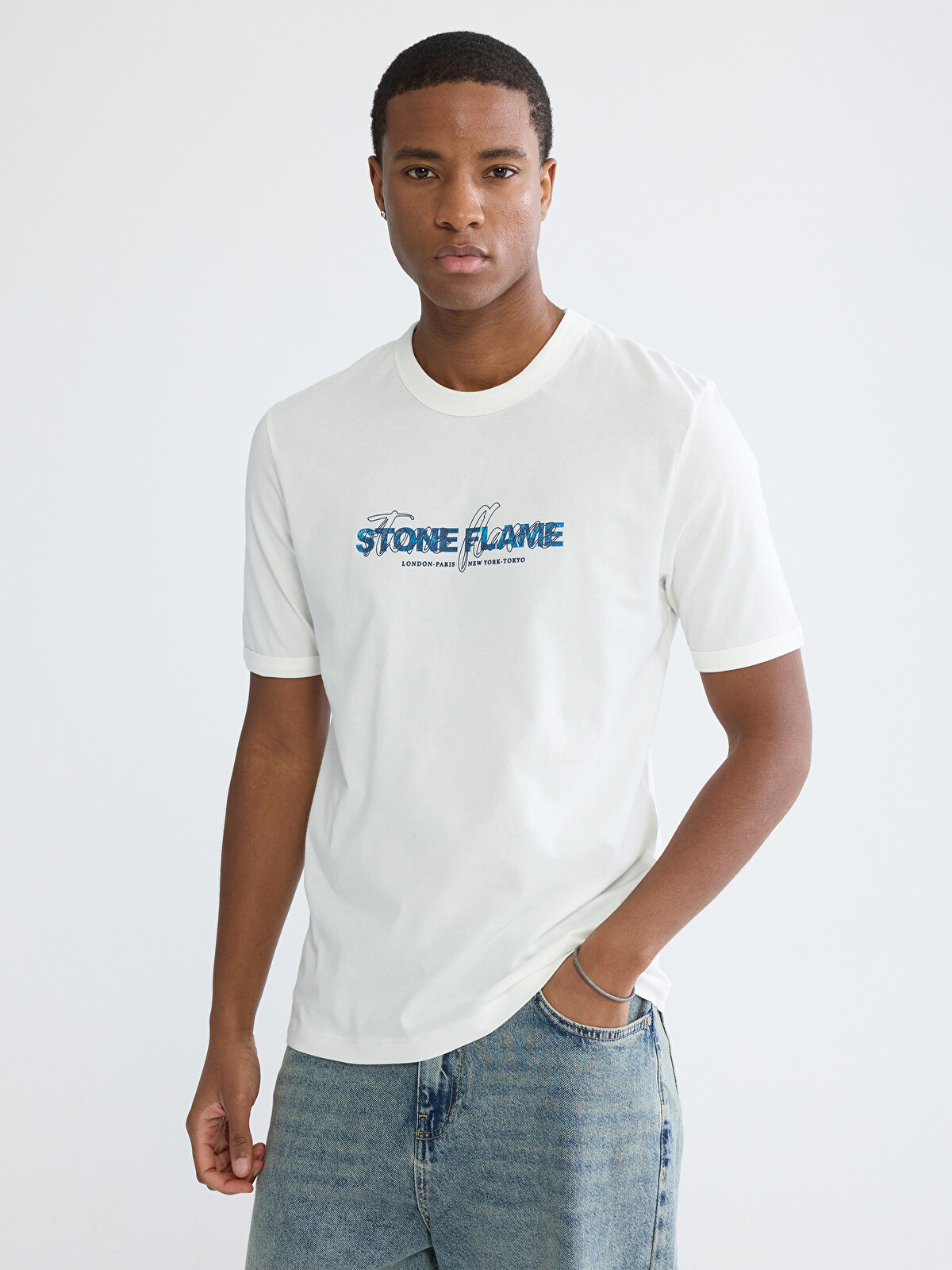 XSIDE Regular Fit Crew Neck Men's Printed T-Shirt - S6HN76Z8-R9J
