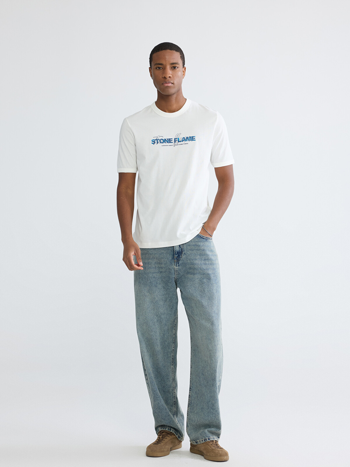 XSIDE Regular Fit Crew Neck Men's Printed T-shirt - S6HN76Z8-R9J
