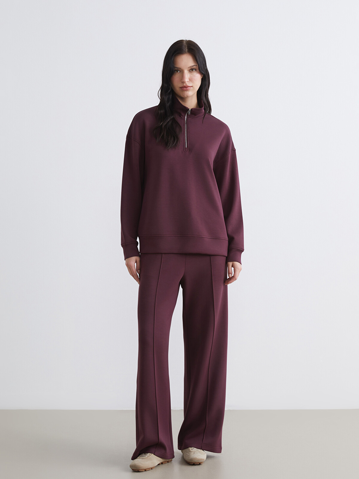 LCW Comfort Dik Yaka Soft Touch Kadın Sweatshirt - S6HY93Z8-HQT
