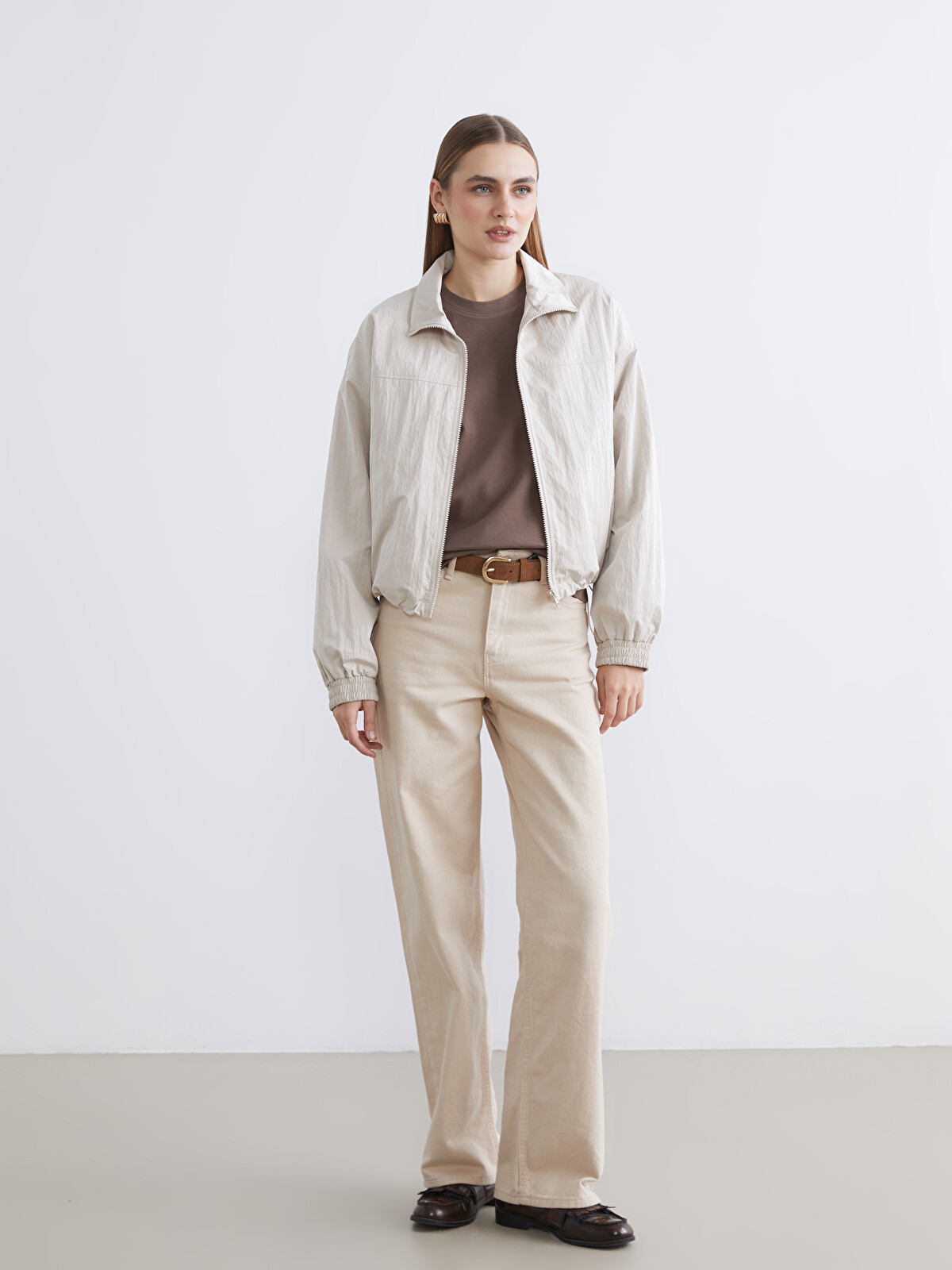 LCW EVERYDAY Collared Neck Oversize Women's Jacket - S6I182Z8-YUZ