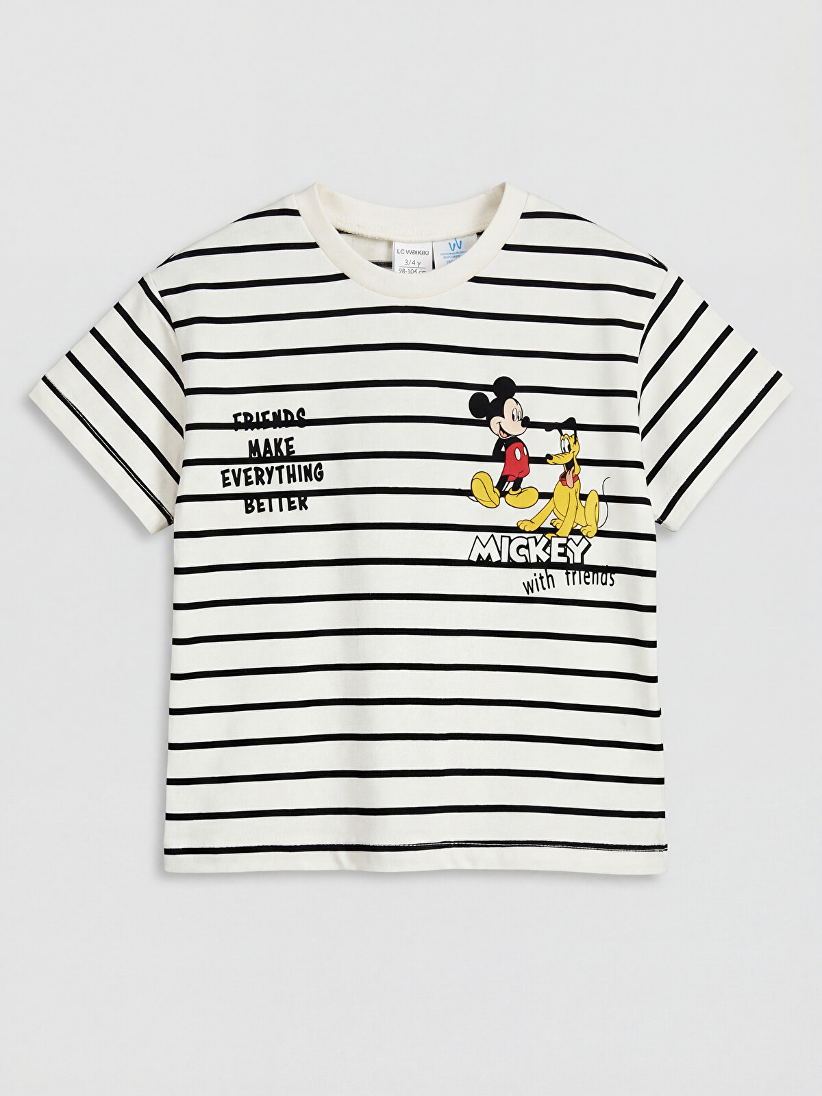 LCW baby Crew Neck Mickey Mouse Printed Baby Boys' T-Shirt