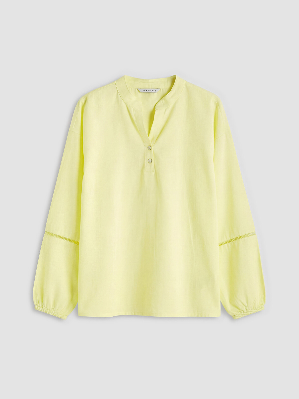 LCW Vision Notch Neck Eyelet Detailed Blouse - S6ID43Z8-CVA | LC