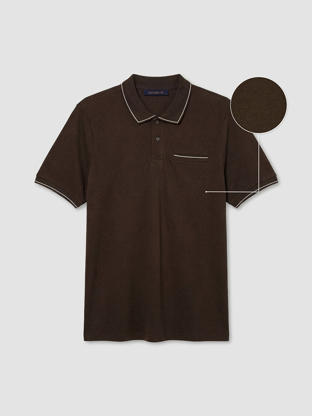 SOUTHBLUE Kahverengi Polo Yaka Pike Erkek Tişört - S6IE60Z8-YKY | LCW