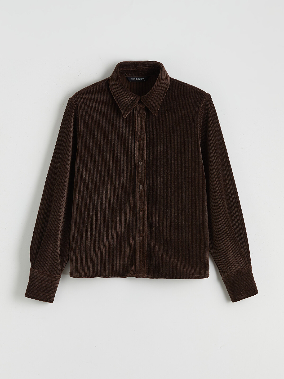 ちょこ8 LCW EVERYDAY Regular Fit Women's Velvet Shirt - S6IG52Z8-1VF | LC