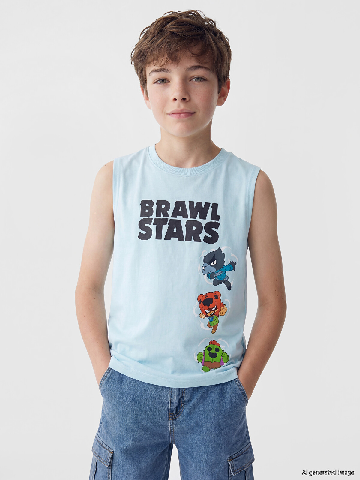 LCW Kids Crew Neck Brawl Stars Printed Boys' Tank Top - S6IK26Z4