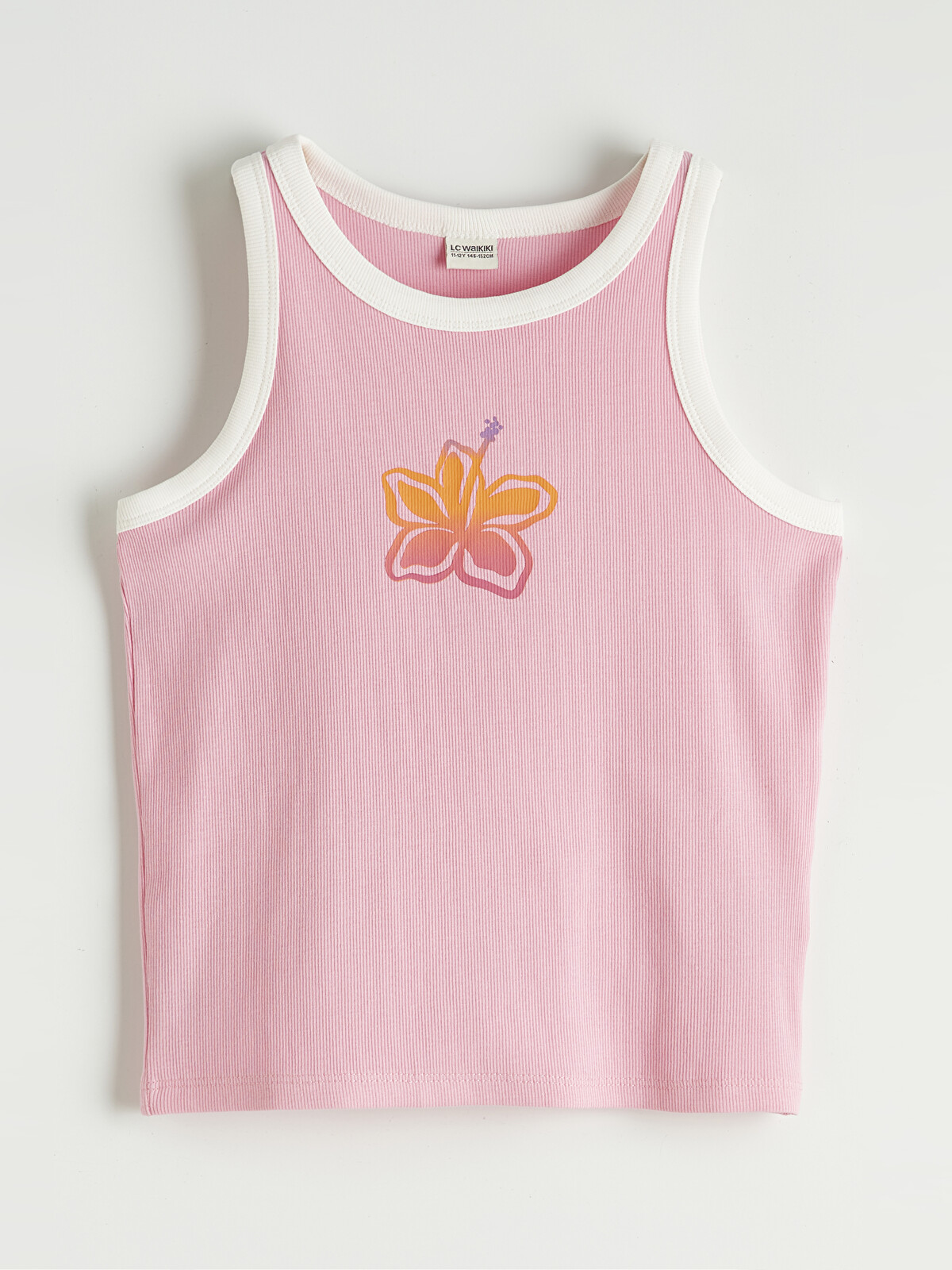 LCW Kids Printed Girls' Ribbed Tank Top - S6IK57Z4-FLY | LC Waikiki