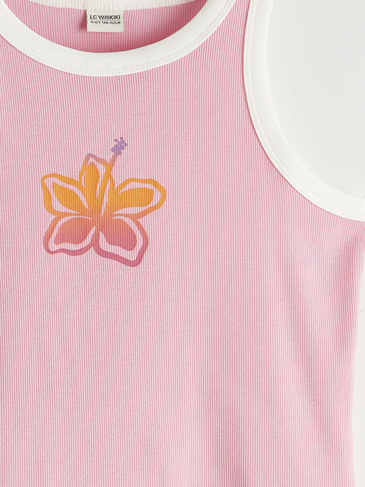 LCW Kids Printed Girls' Ribbed Tank Top - S6IK57Z4-FLY | LC Waikiki