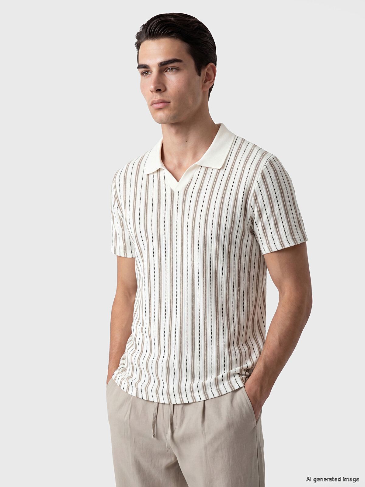 XSIDE Polo Yaka Çizgili Erkek Tişört - S6IL33Z8-ELZ | LC Waikiki