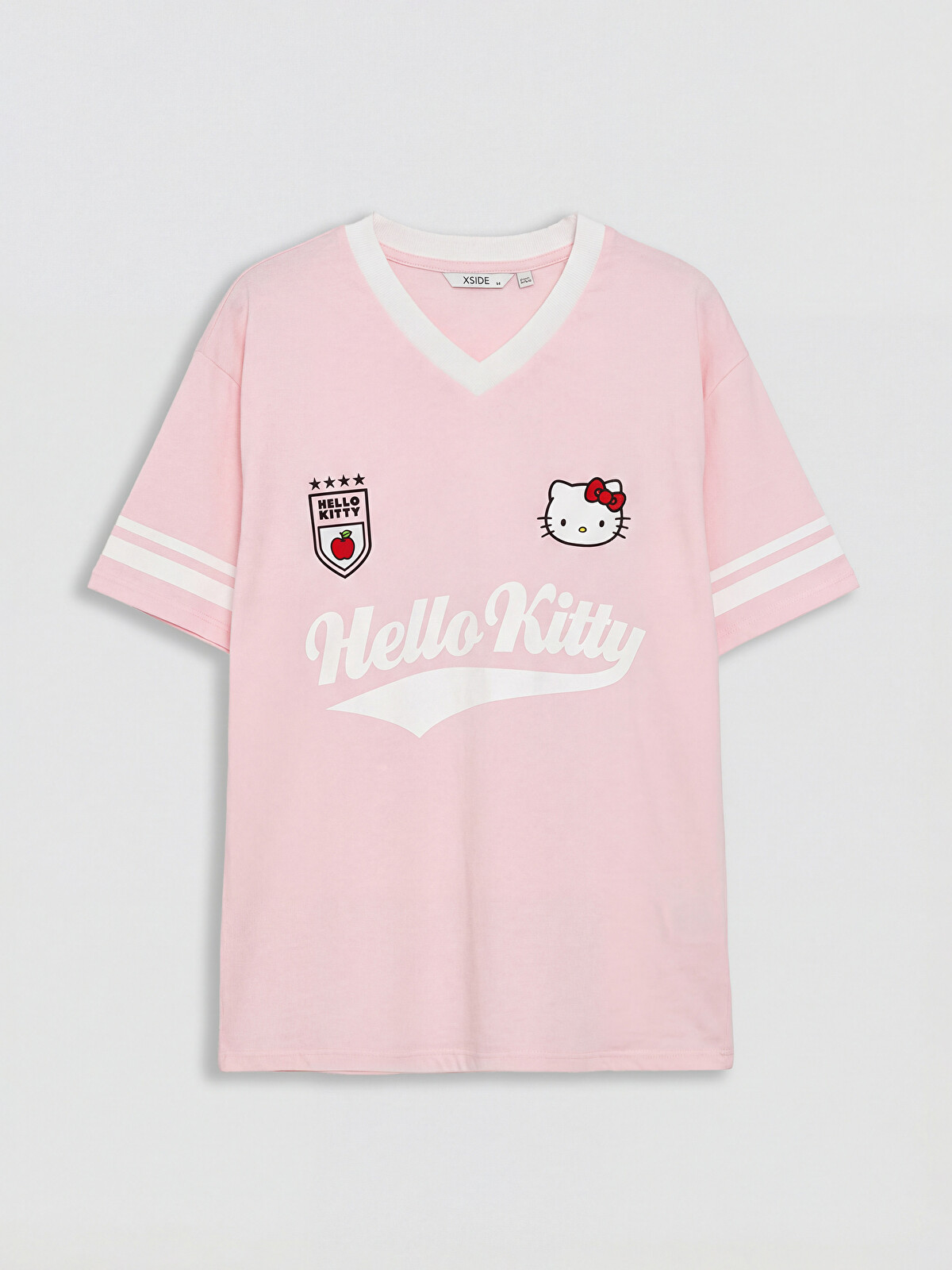 XSIDE V Neck Hello Kitty Printed Women's T-shirt - S6IL62Z8-QNT
