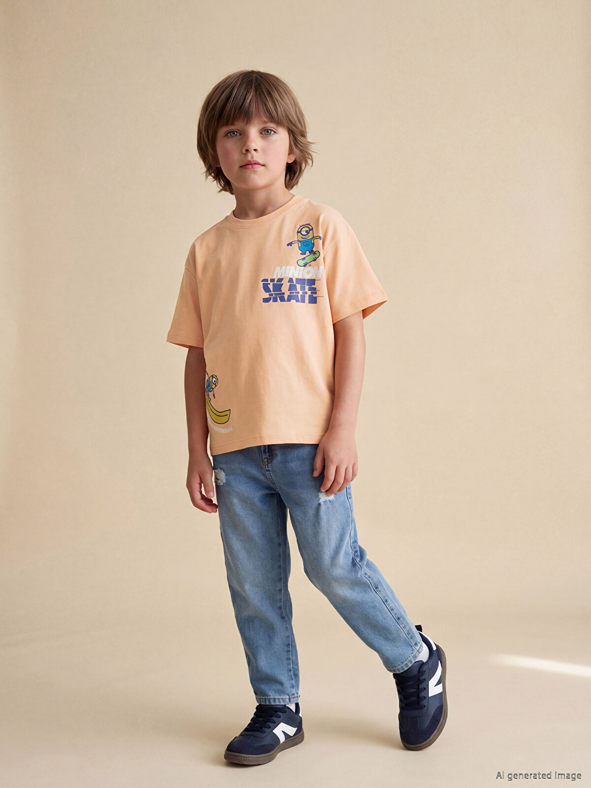 LCW Kids Turuncu Erkek Çocuk Minions Baskılı Tişört - S6IP26Z1-2ME