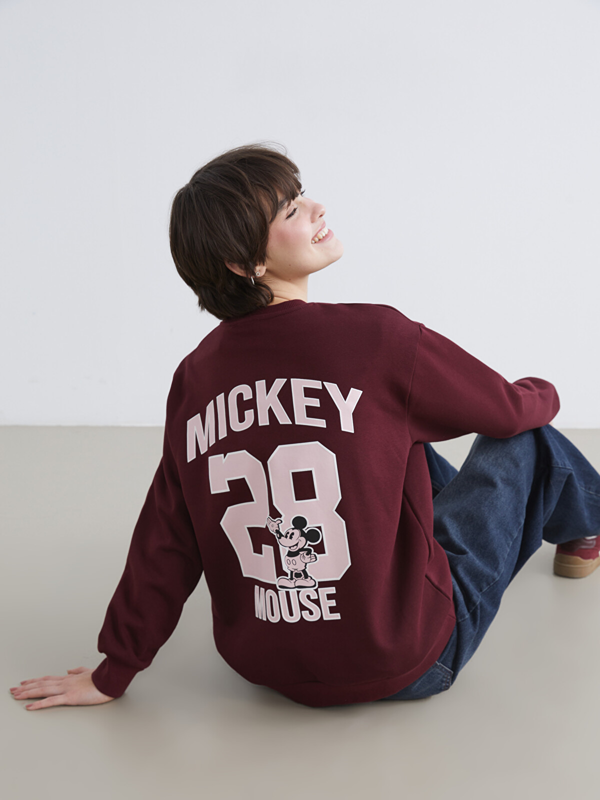 XSIDE Mickey Mouse Baskılı Kadın Kalın Sweatshirt - S6IS90Z8-2L8