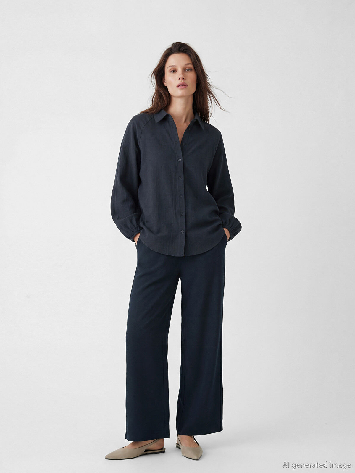 LCW Modest Textured Oversize Muslin Women's Shirt Tunic - S6IT76Z8