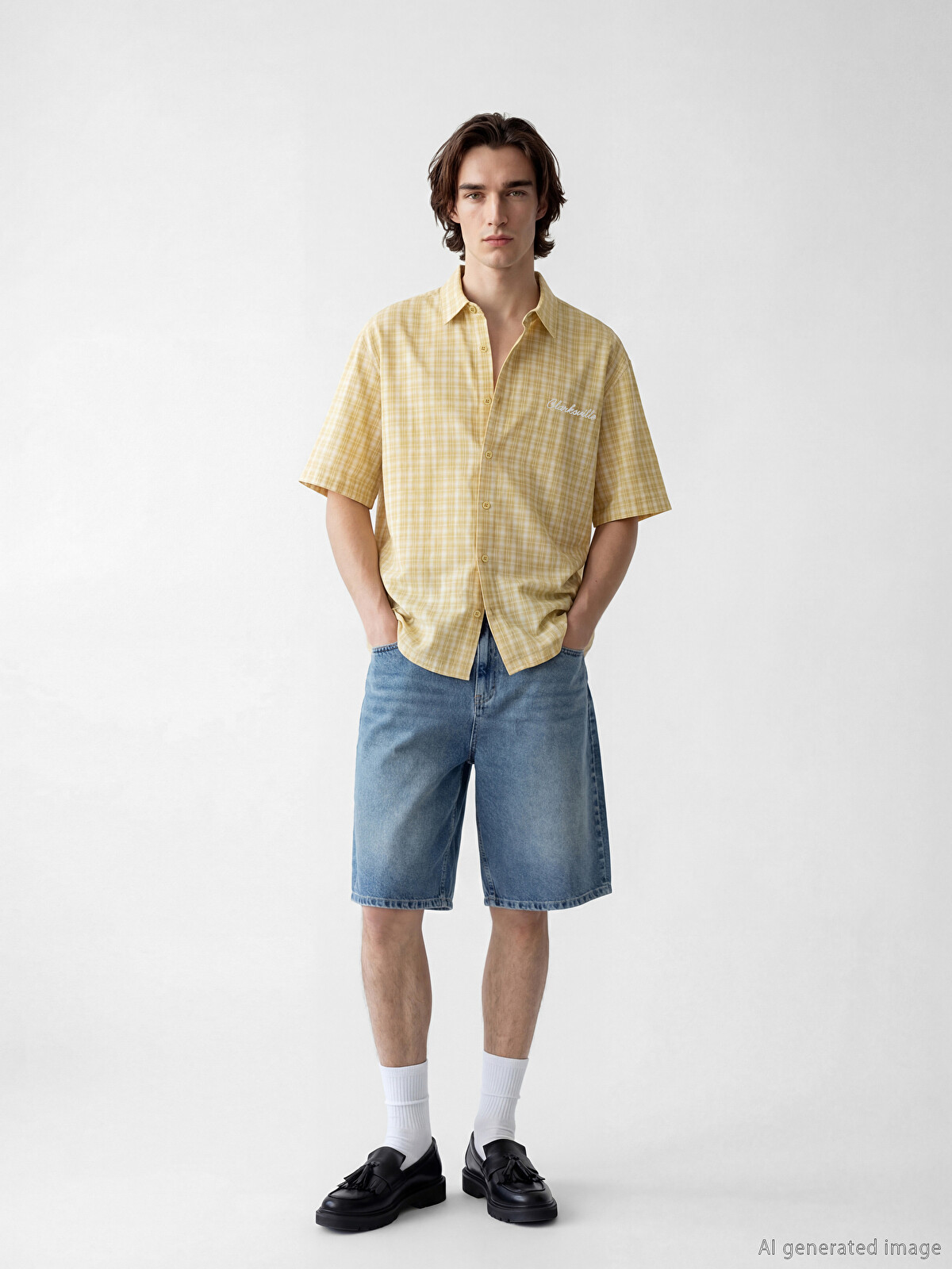 XSIDE Loose Fit Embroidered Men's Shirt - S6IV57Z8-LQ2 | LC Waikiki