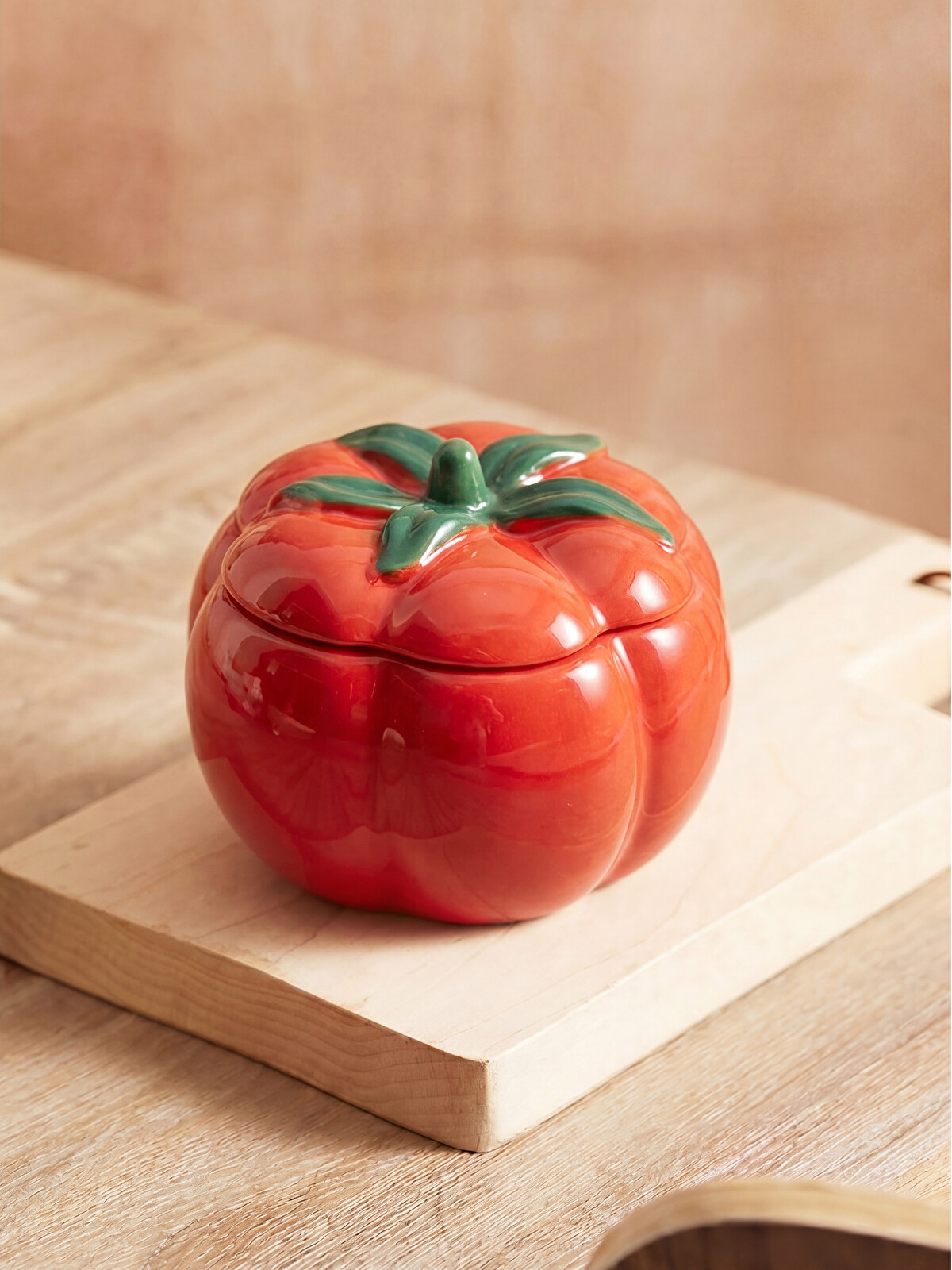 LCW HOME Tomato Shaped Ceramic Bowl With Lid - S6J178Z8-LSR | LC