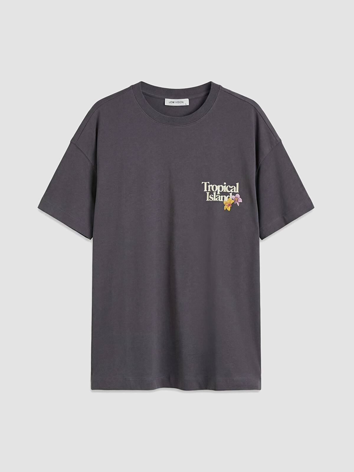 LCW Vision Crew Neck Printed Oversize Women's T-Shirt - S6J203Z8
