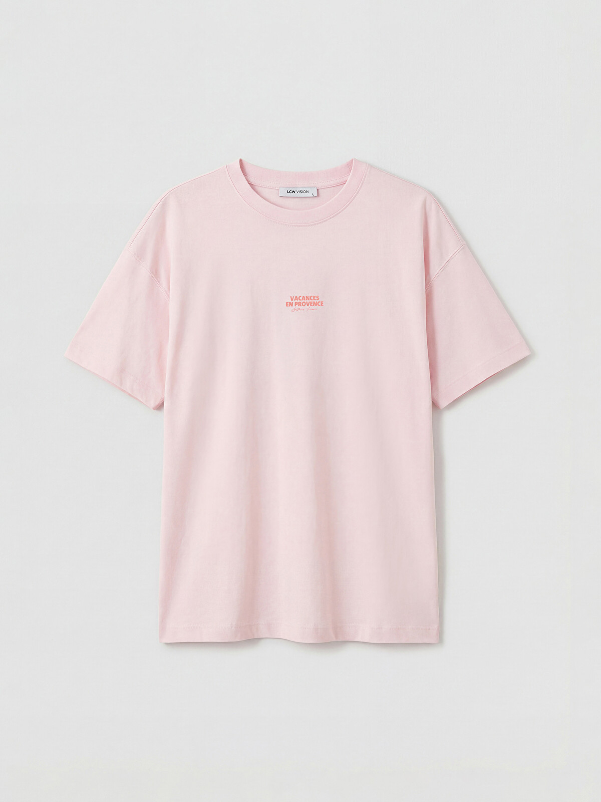 LCW Vision Printed Oversize 100% Cotton Women's T-shirt - S6J444Z8
