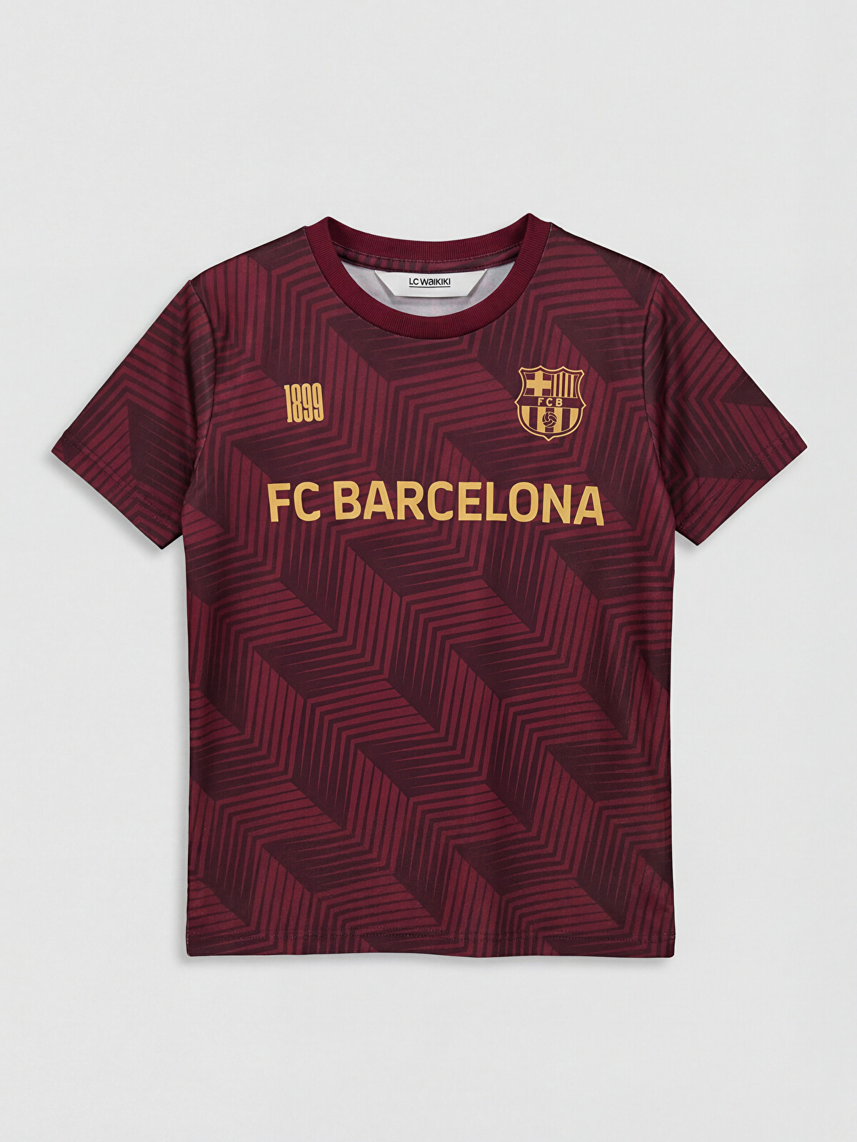 LCW Kids Bisiklet Yaka Fc Barcelona Baskılı Erkek Çocuk Tişört