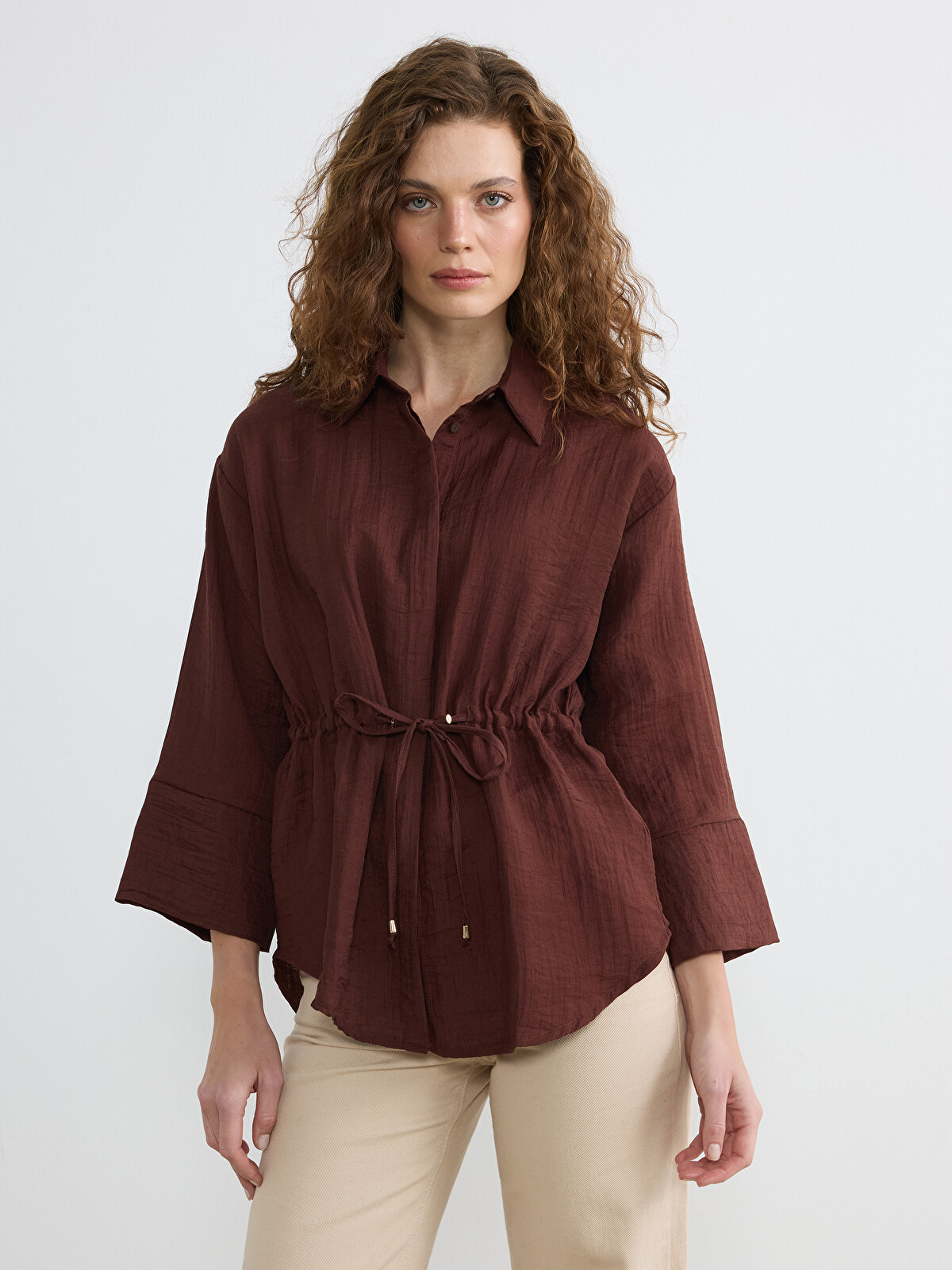 LCW STUDIO Textured Oversize Women's Shirt Tunic - S6JA29Z8-1MW