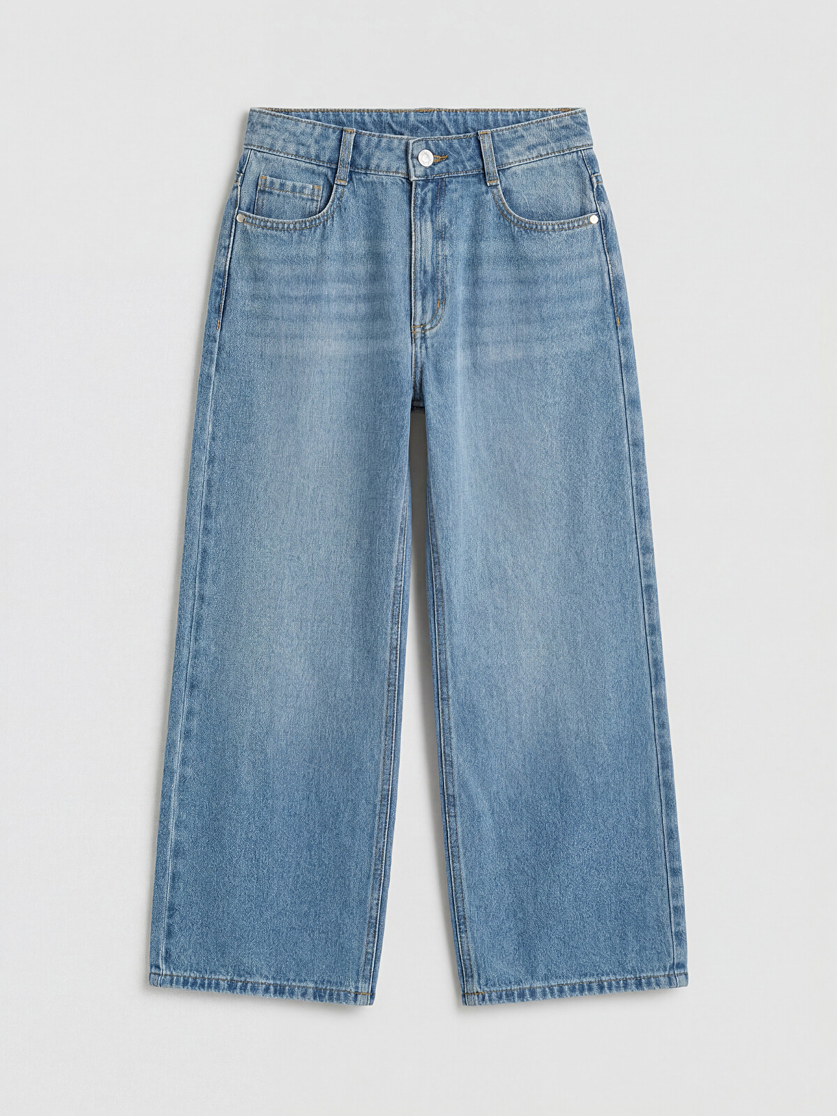 新品タグ付きchieko+ denim TEDDY sky 36 LCW Kids Wide Leg Girls' Jeans - S6JA46Z4-SHK | LC Waikiki