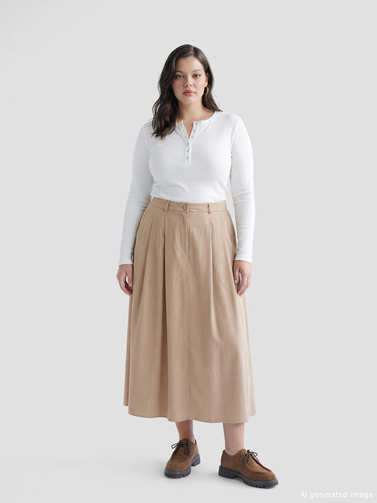 LCWAIKIKI Classic High-waisted Pleated Skirt - S6JB13Z8-CR8 | LC