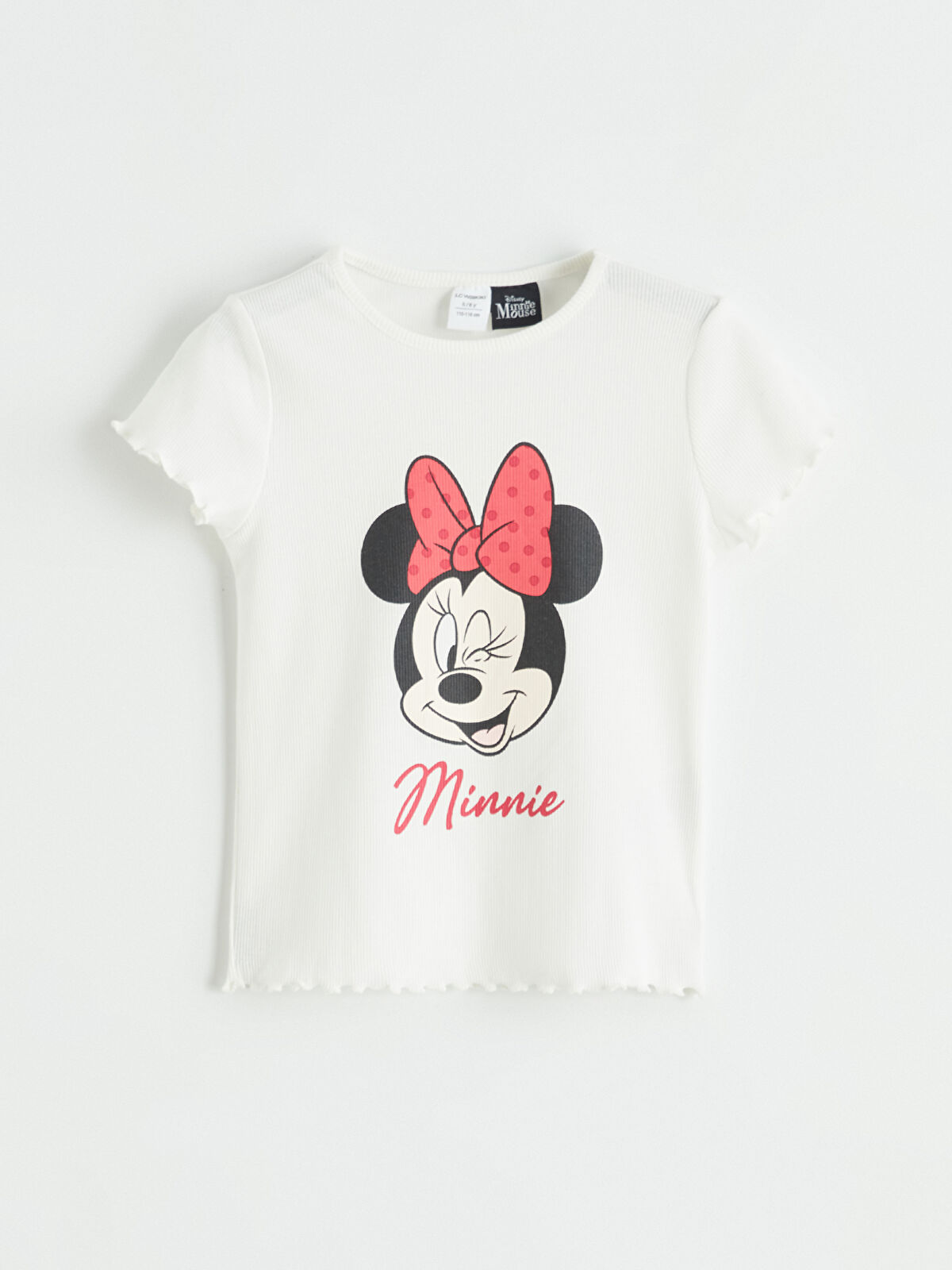 LCW Kids Bisiklet Yaka Minnie Mouse Baskılı Kız Çocuk Tişört