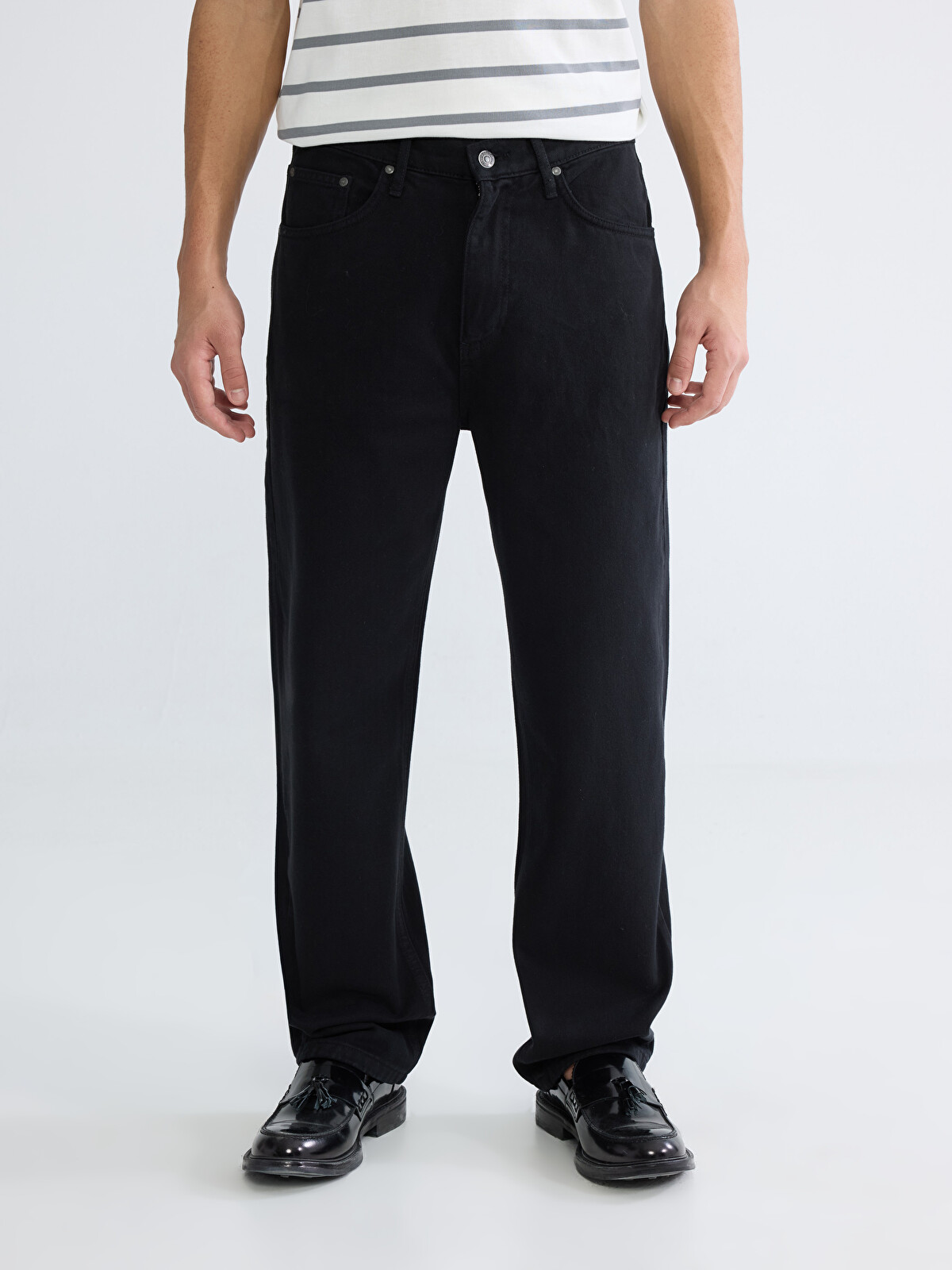 XSIDE Siyah Standart Kalıp Gabardin Erkek Pantolon - S6JF54Z8-RQL